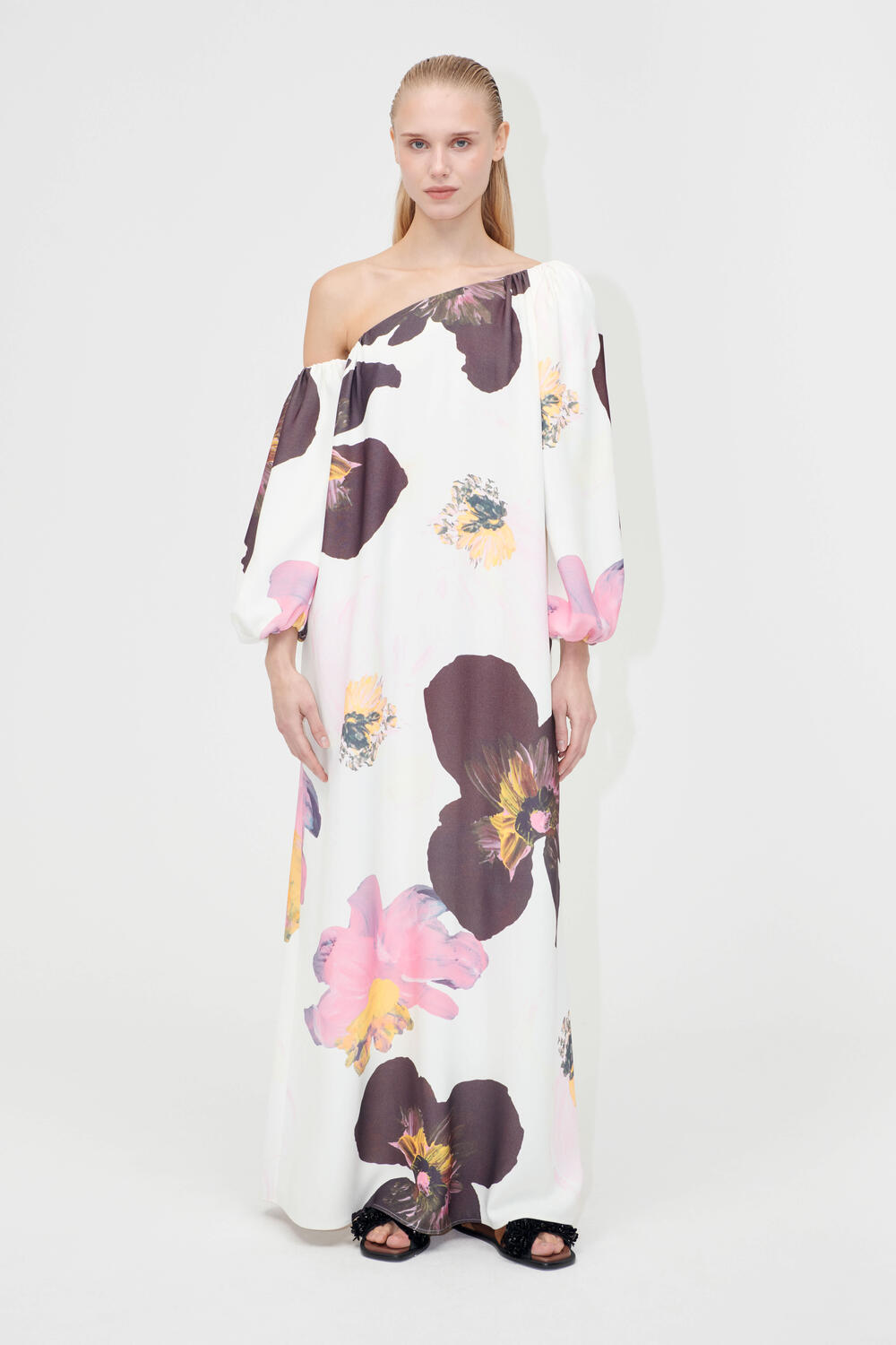 Structured Off Shoulder kjole - Wild Flowers