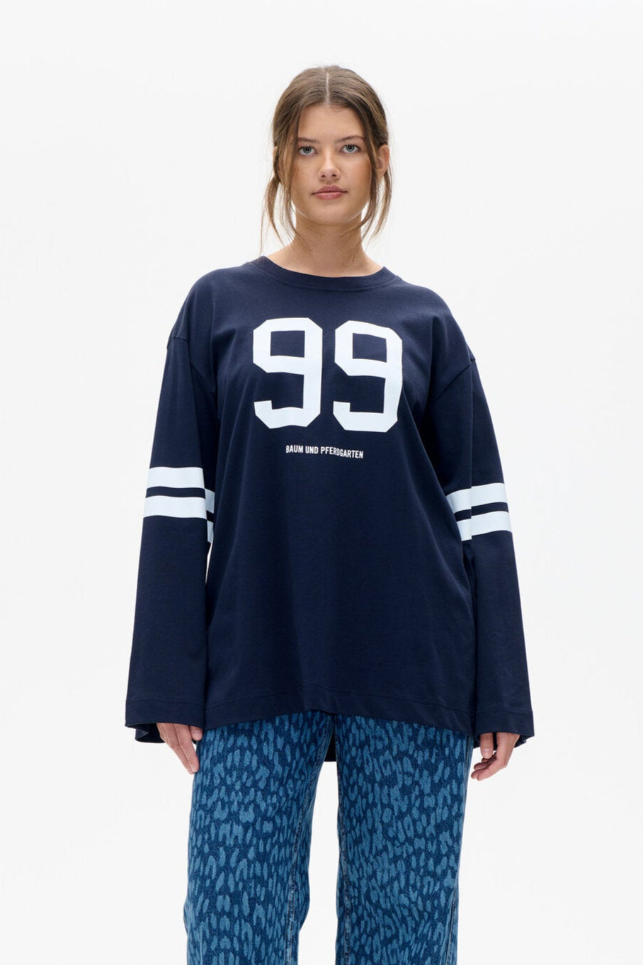 Jeevana langærmet t-shirt - Baritone Blue 99