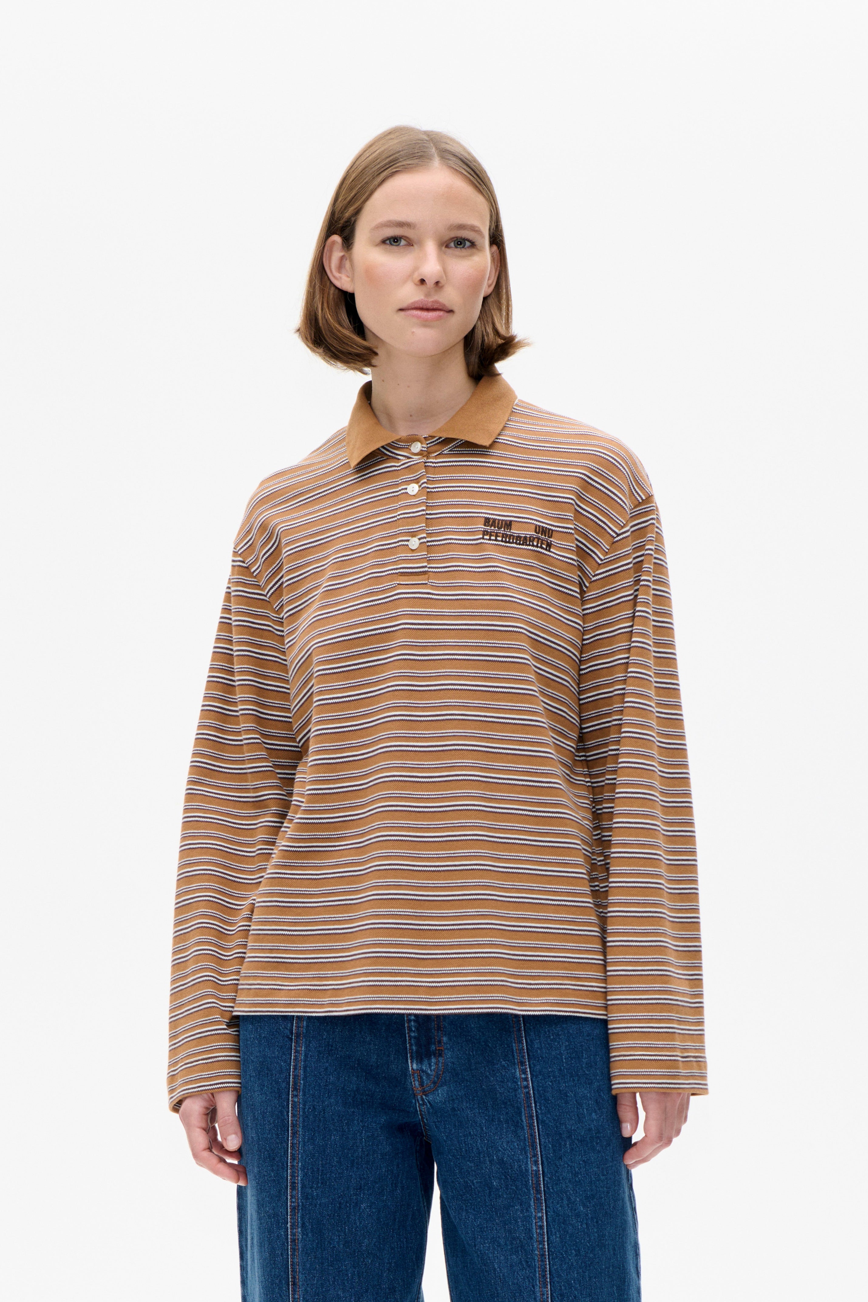 Jeanne polotrøje - Nuthatch Polo Stripe