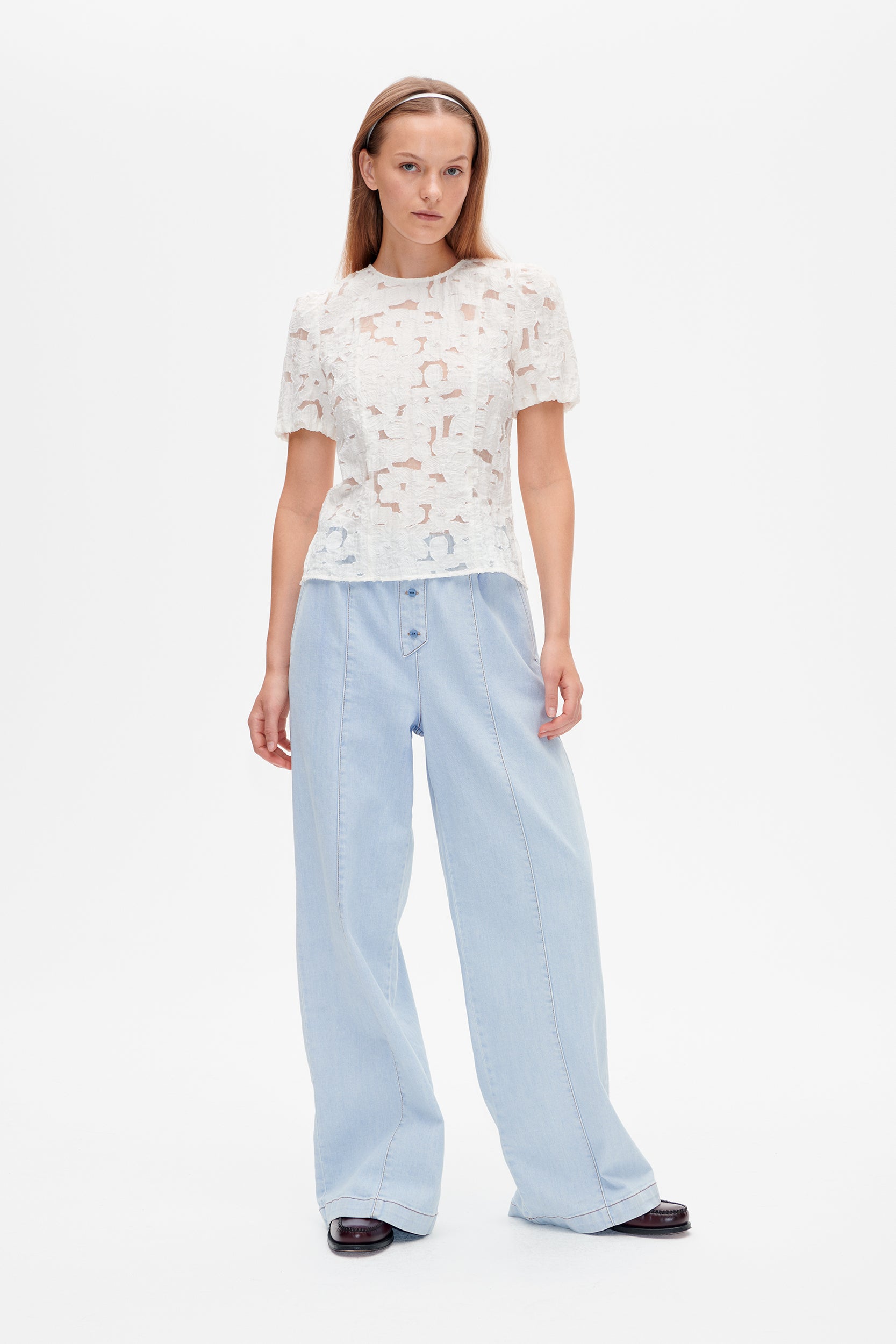 Noiella wide leg jeans - Azurine Blue Patch