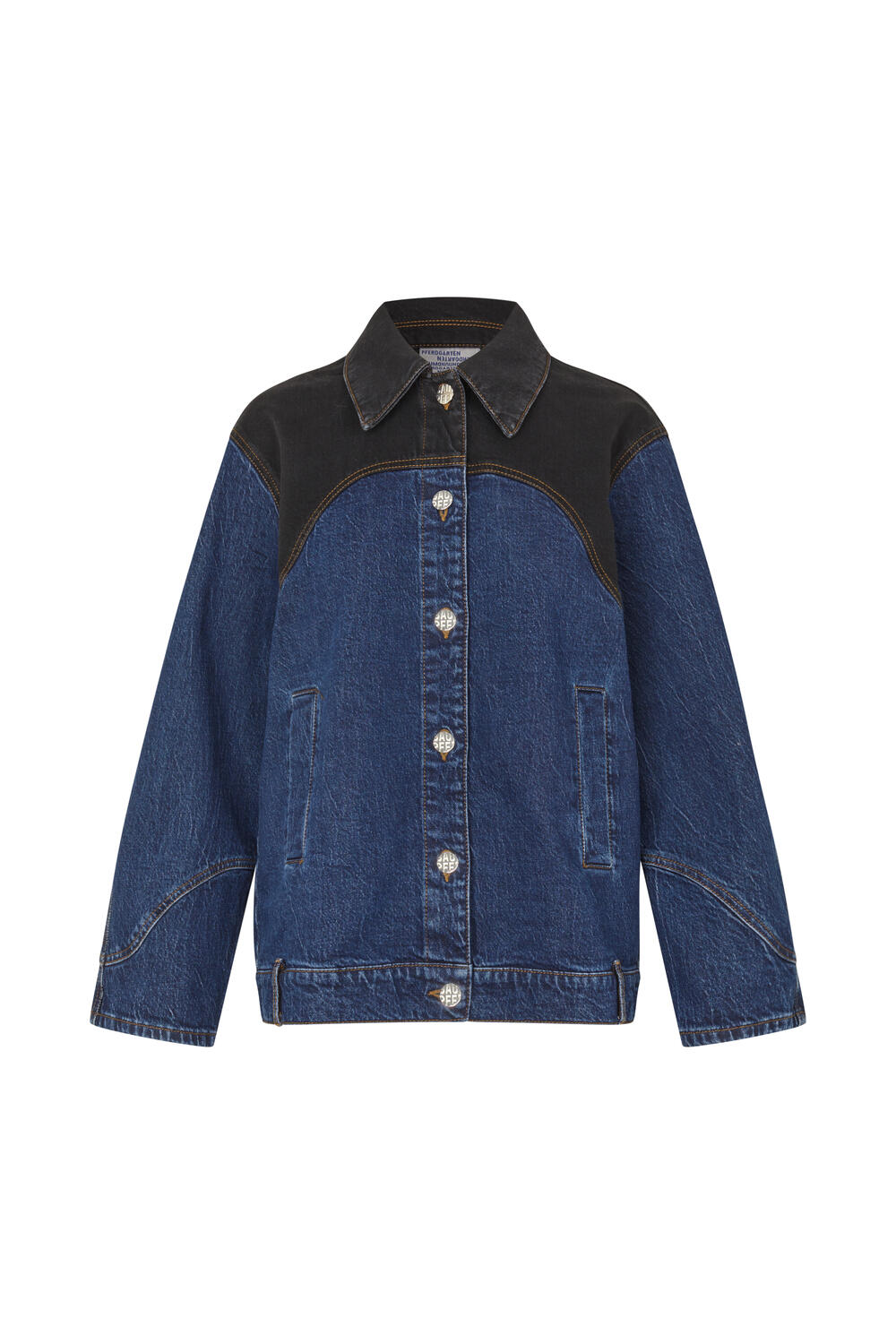 Bayson denimjakke - Blue Black Mix