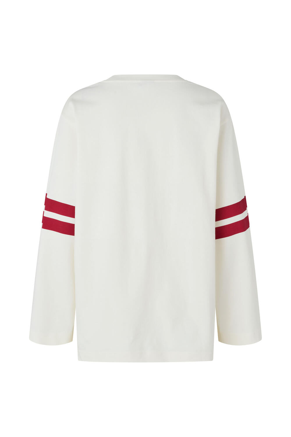 Jeevana langærmet t-shirt - Creme Navy Red 99