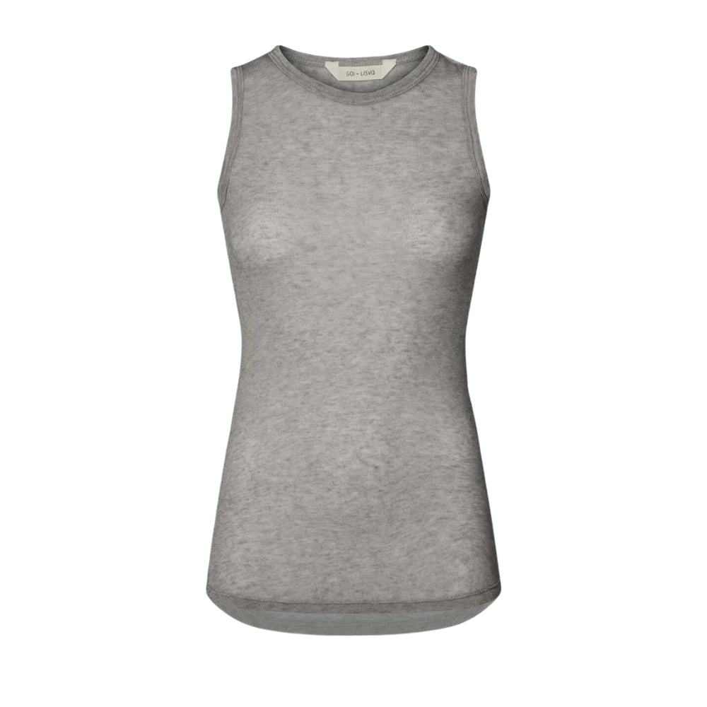 Alberte Wool top - Grey Melange