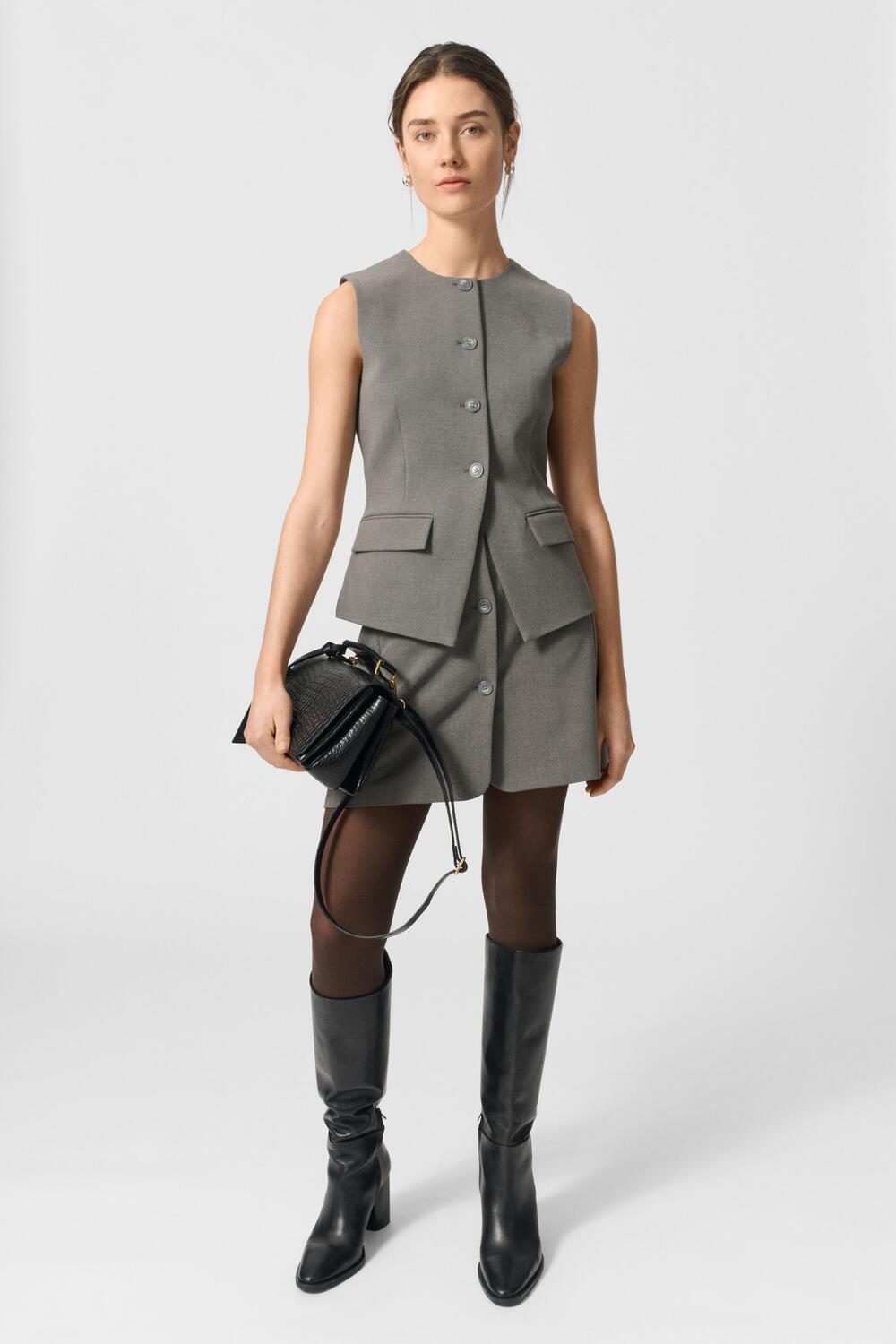 Genna kort nederdel - 057 Dark Grey