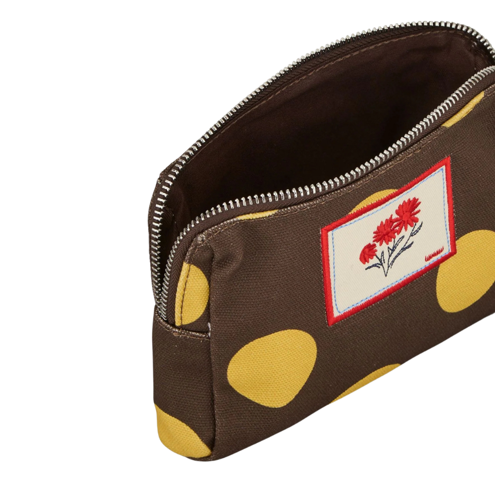 Maxi Polka Canvas toilettaske - Hot Fudge Brown