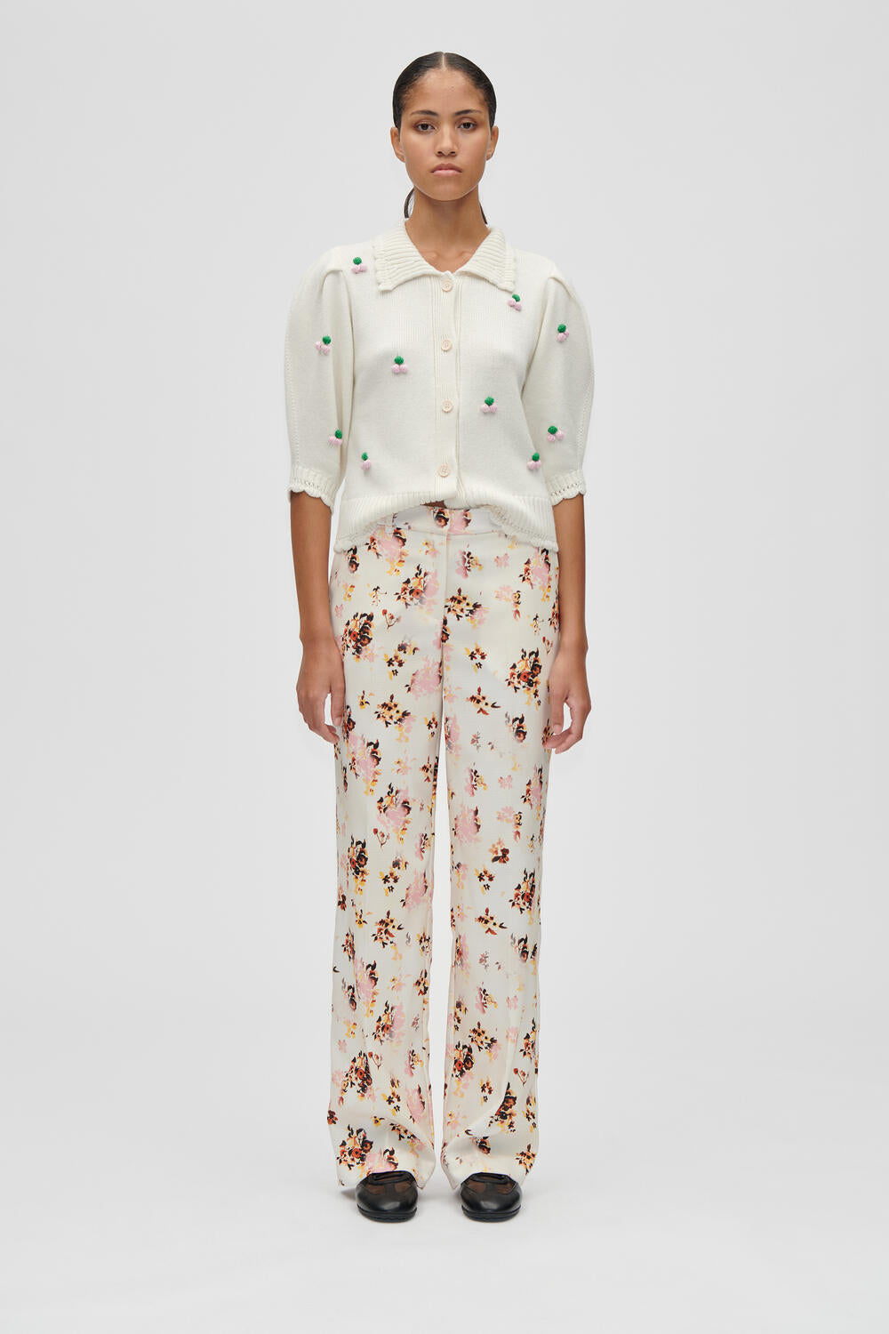 Bubble Knit Polo cardigan - Vanilla