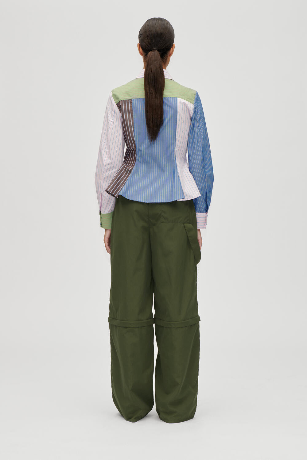 Pocket Peplum skjorte - Multistripes Mix