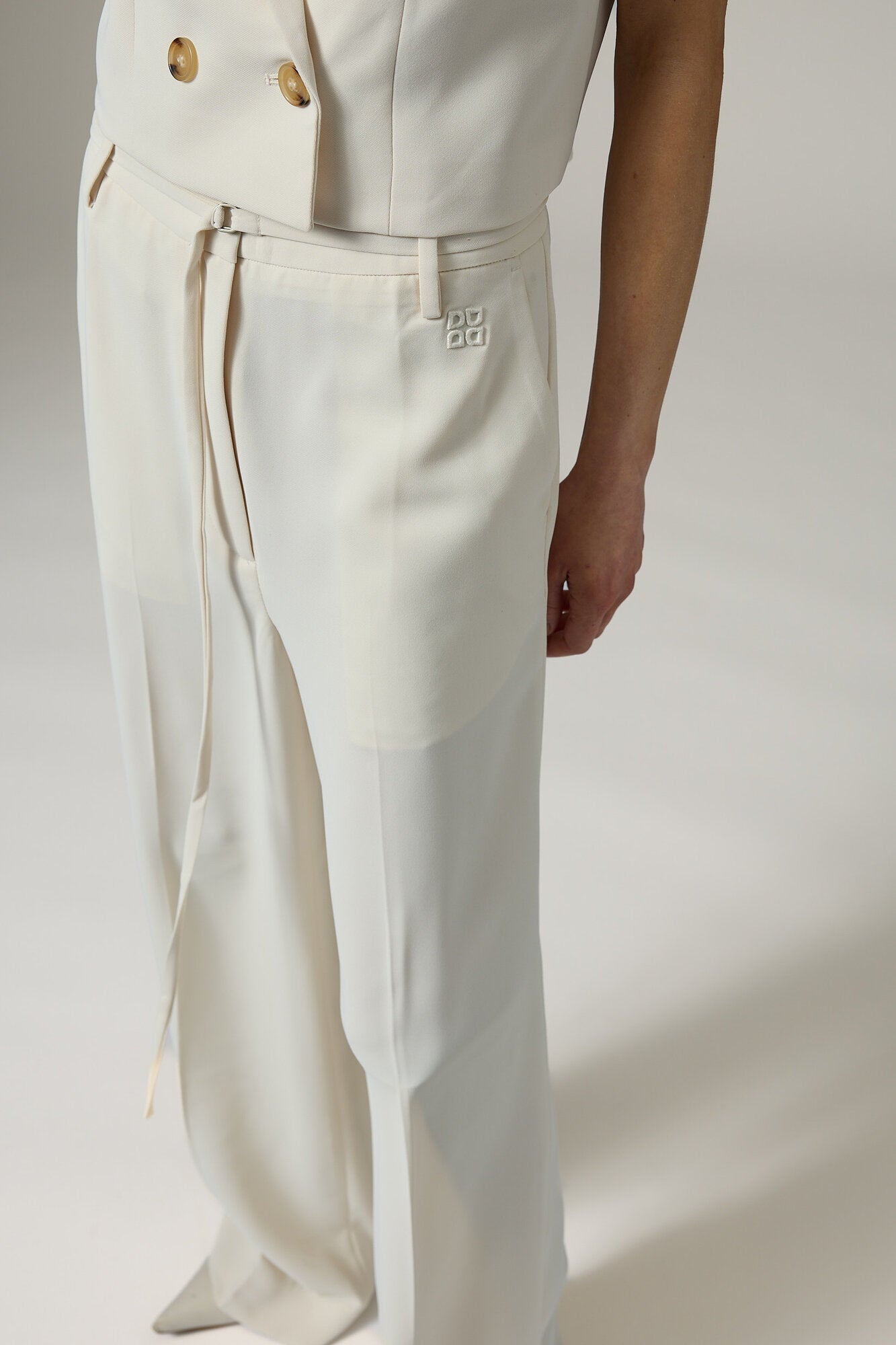 Elina Classic Garbardine bukser - Ivory Shade