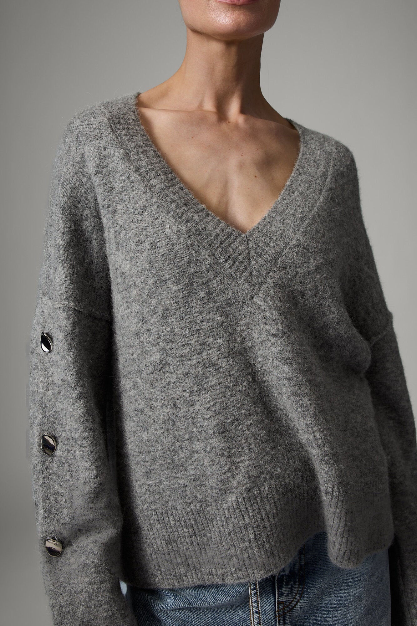Solange Cozy striktrøje - grå