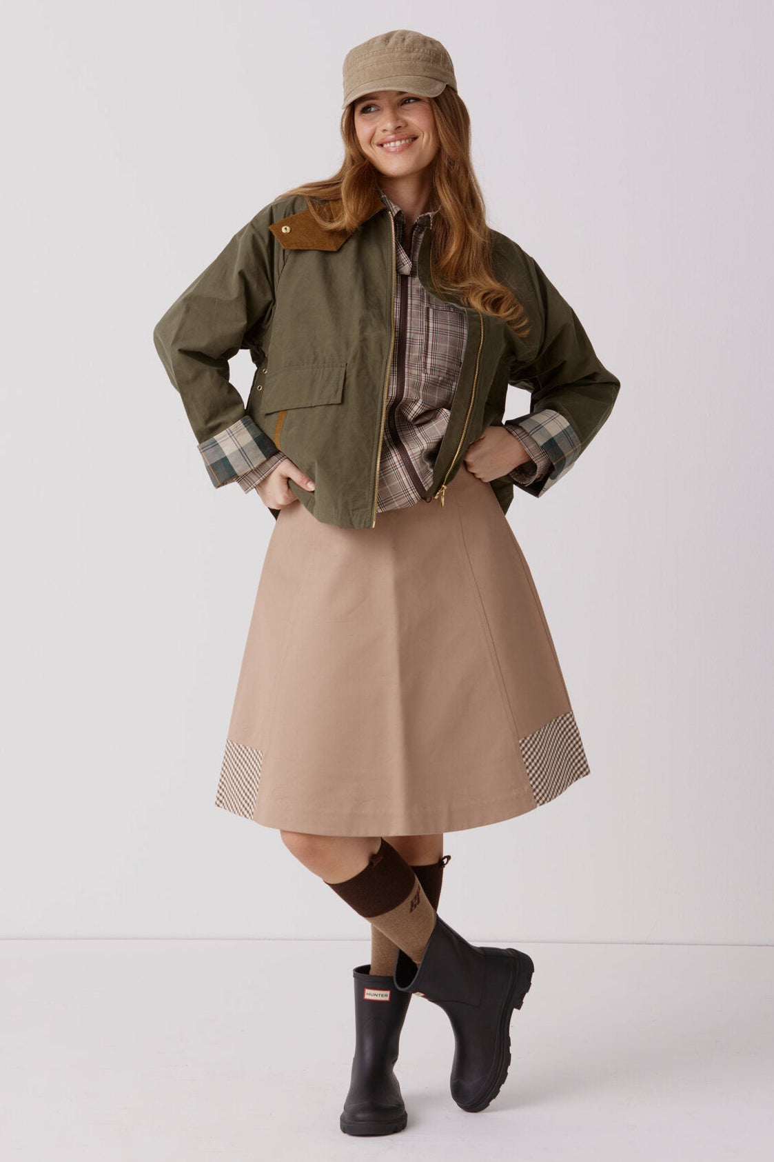 Siv nederdel - Portabella Camel Check