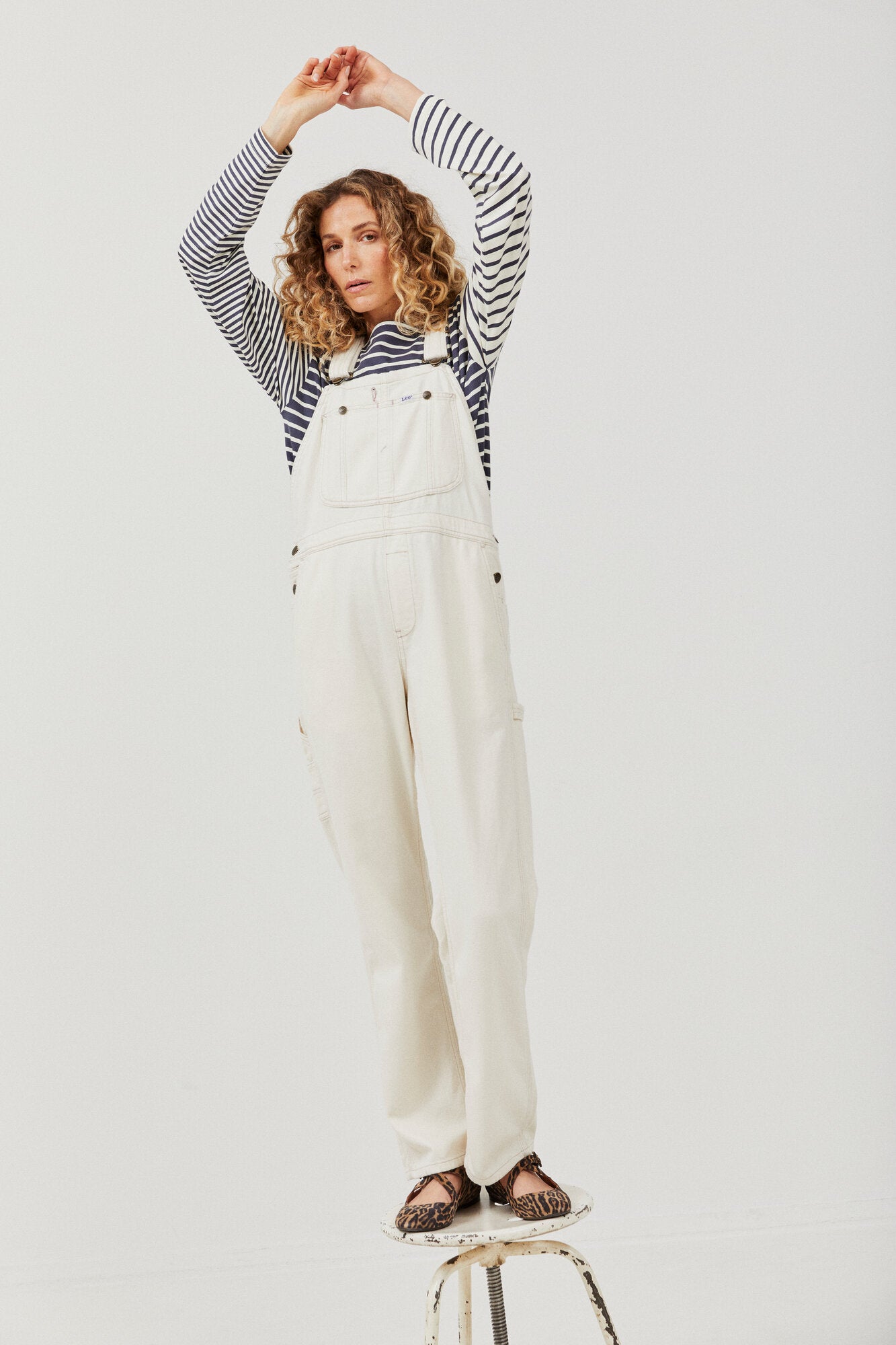 Straight Bib buksedragt - Ecru