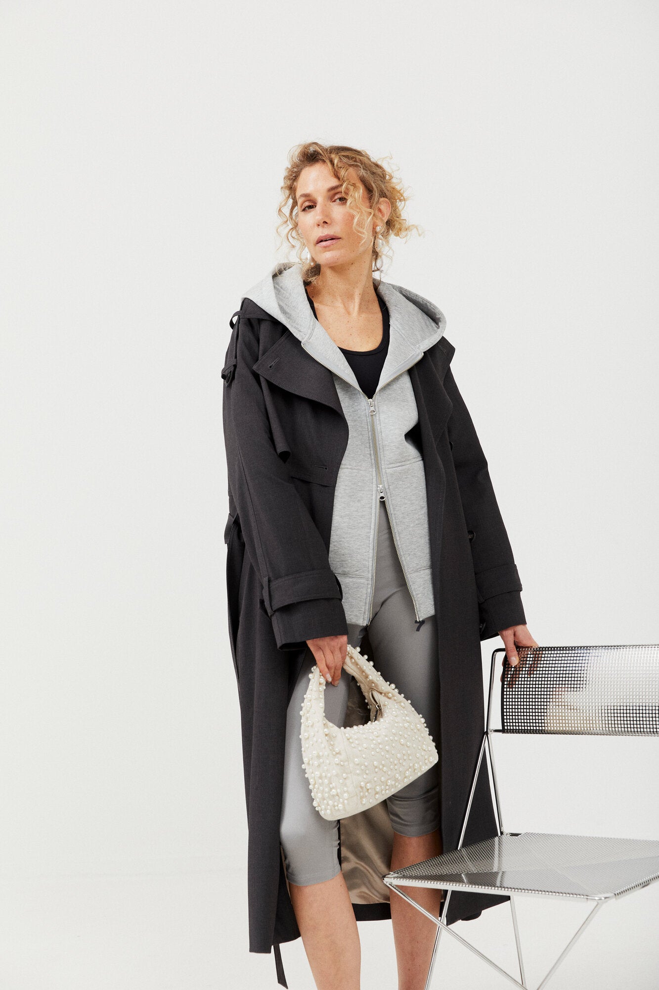 Zoe Trenchcoat - Dark grey melange