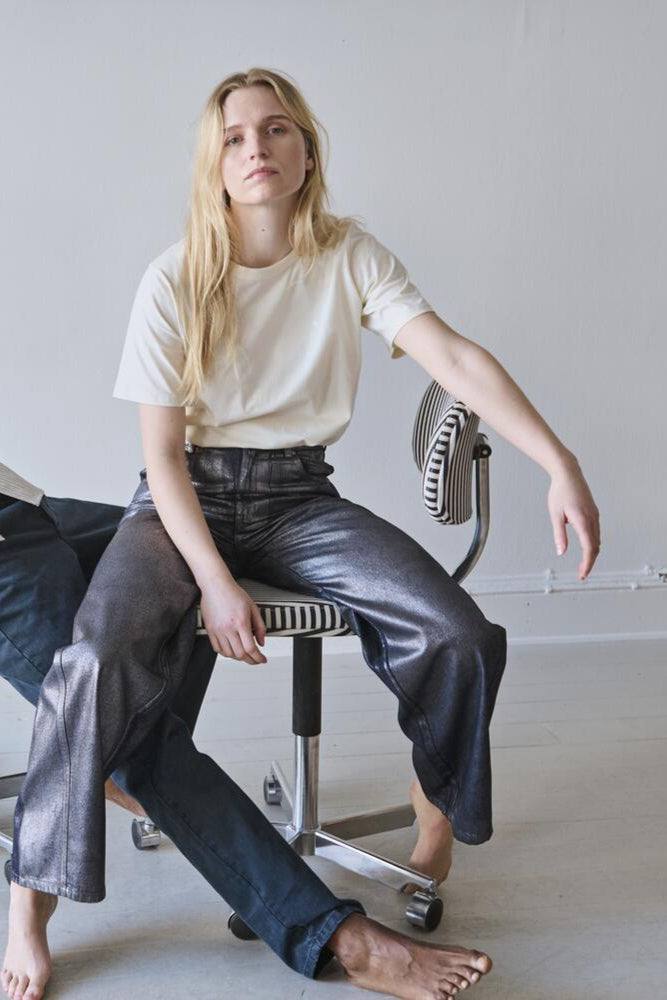 Metallic Christel jeans - Vintage Blue/Gun Metal