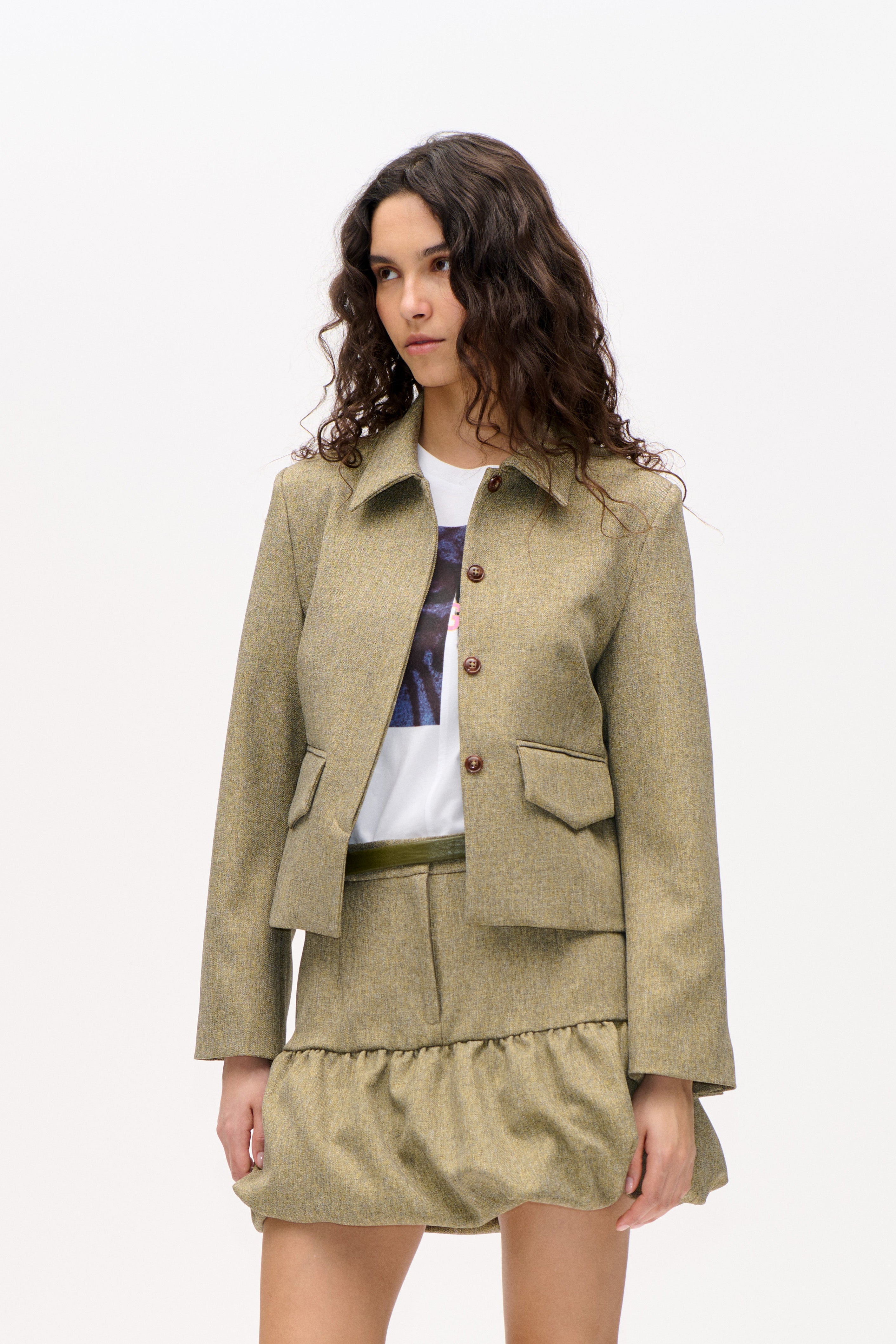 Bolie tweedjakke - Straw Yellow Tweed