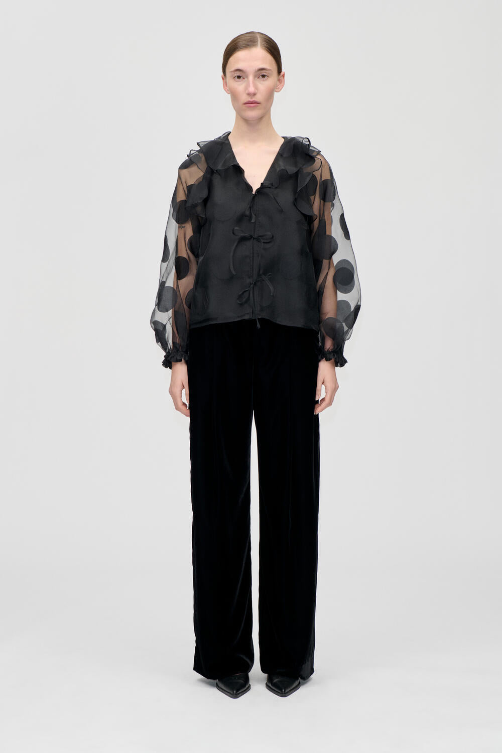 Skjortebluse - Dotted Black