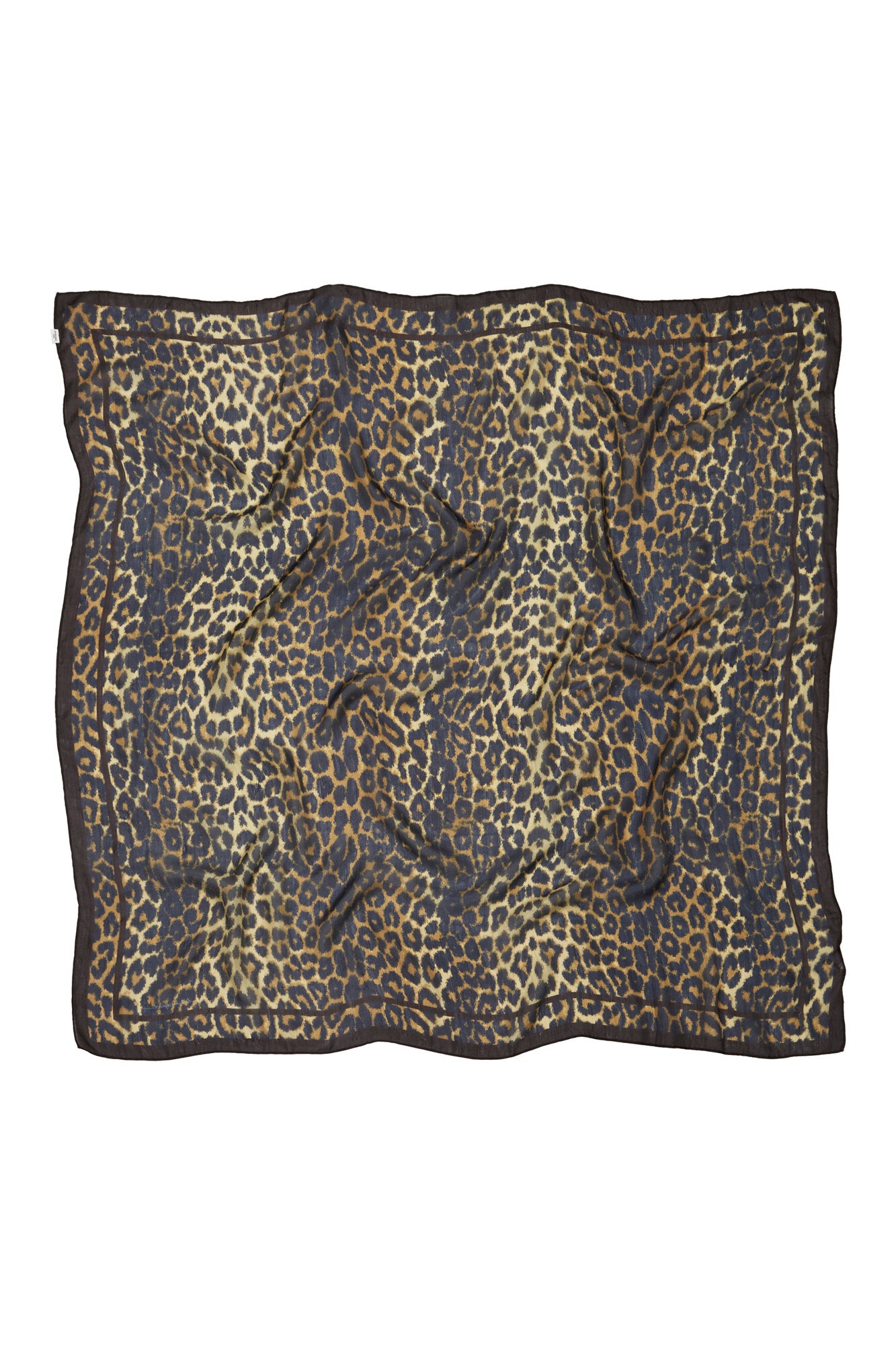 Leopa Sia silketørklæde - Sort/leopard