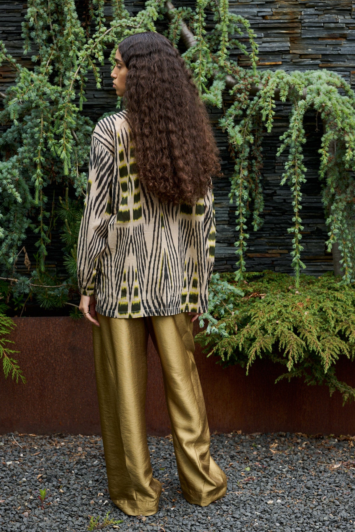 Sibyl Ikat Voile bluse - Forest Pink Sand