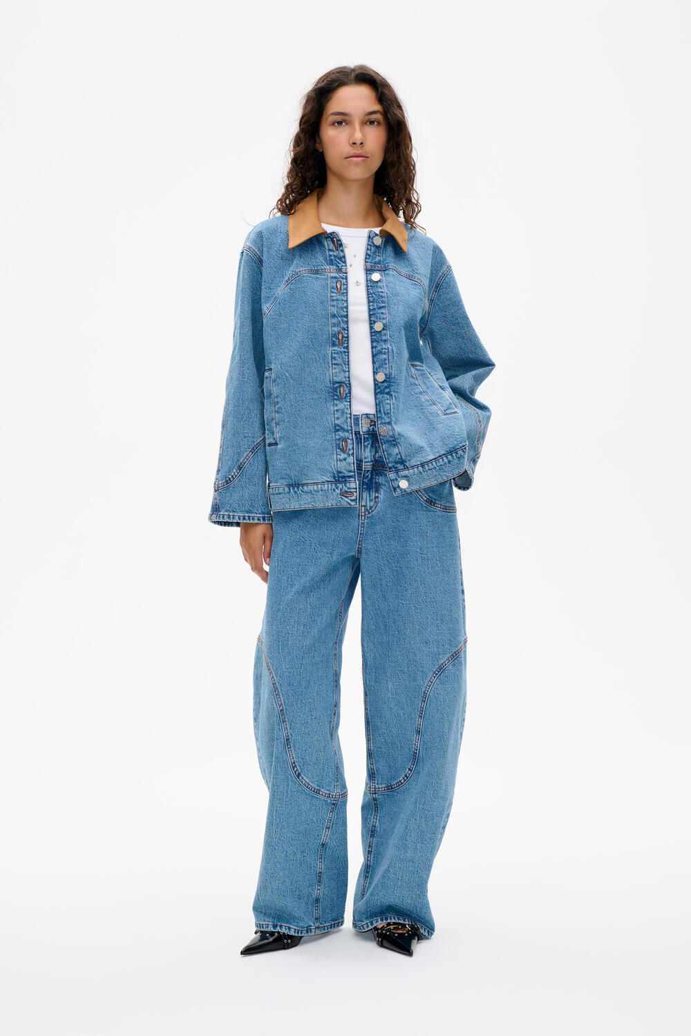 Bayson denimjakke - Denim Suede Mix