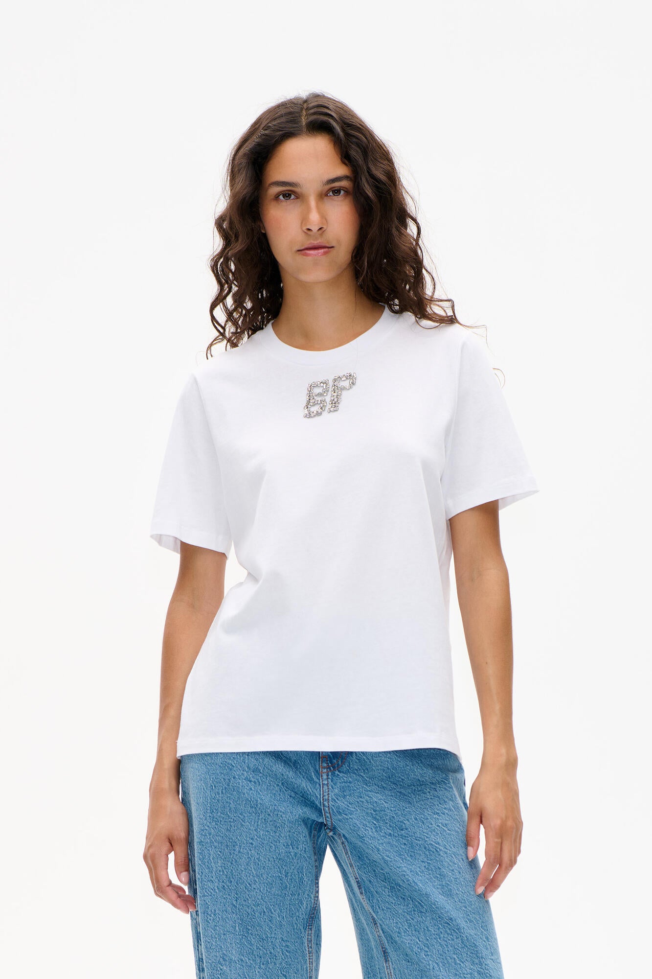 Jawo t-shirt - White Rhinestones