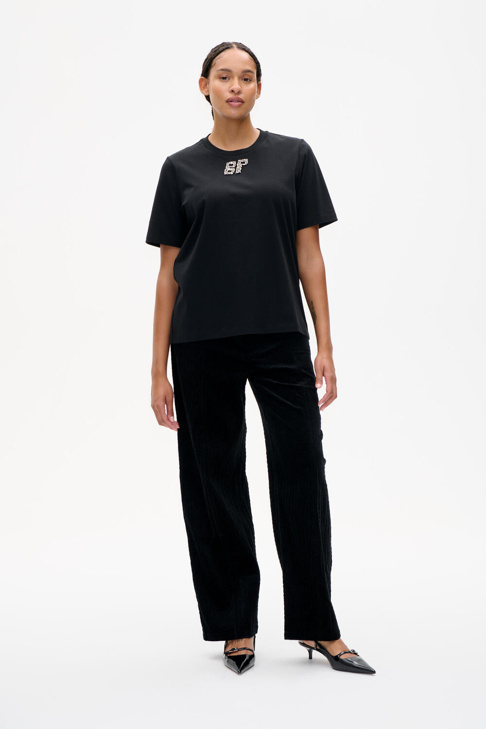 Jawo t-shirt - Black Rhinestones