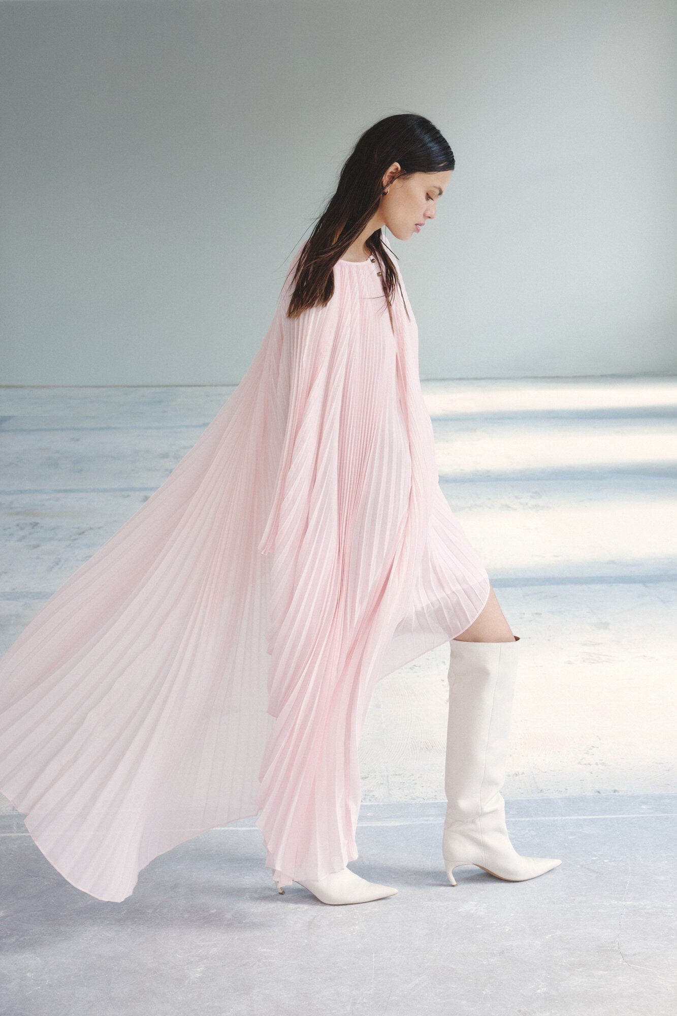 Arin Chiffon Fringe kjole - Shrinking Violet