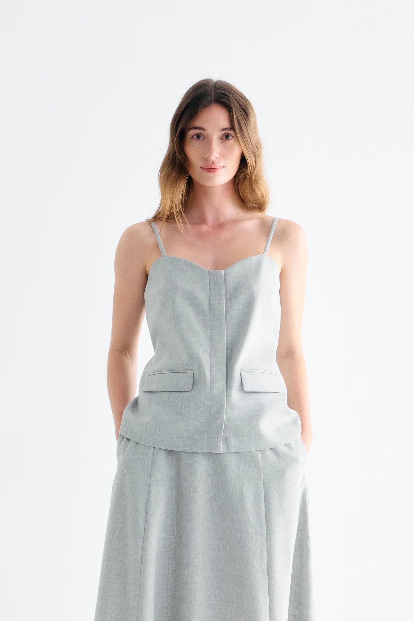Thalia top - 056 Light Grey Melange
