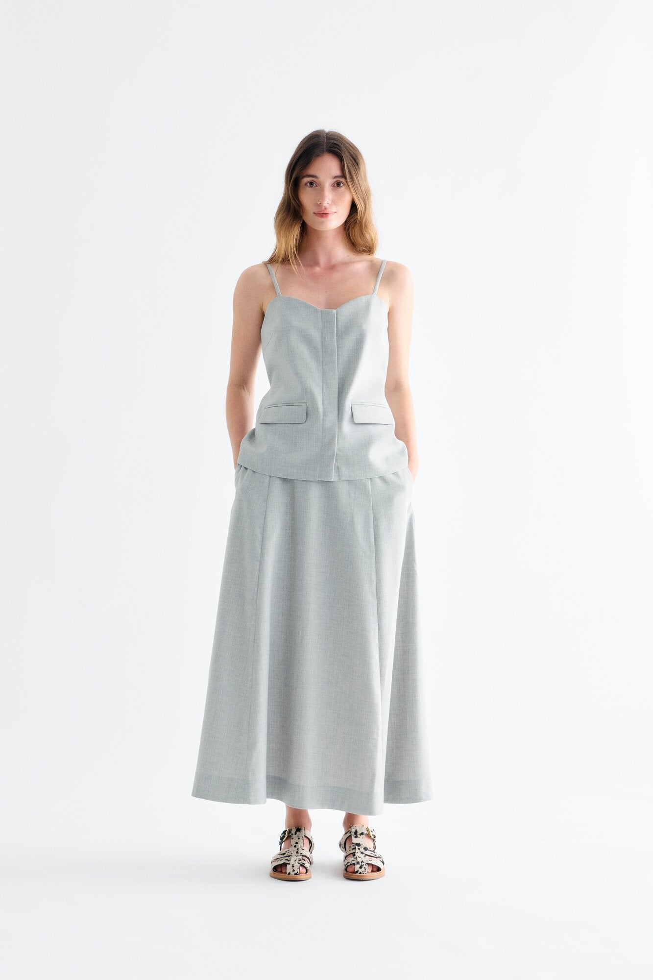 Hallie nederdel - 056 Light Grey Melange