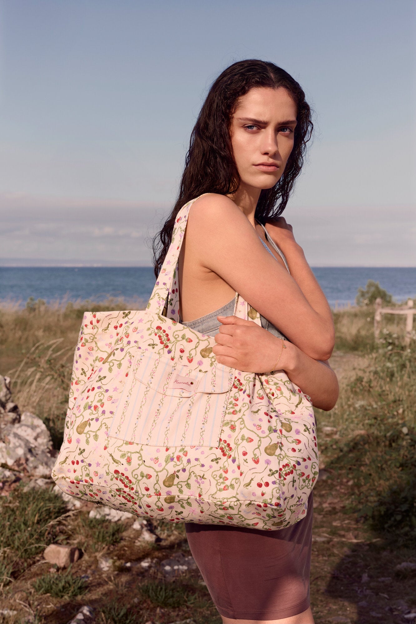 Big Canvas tote bag - Garden Magic Ivory