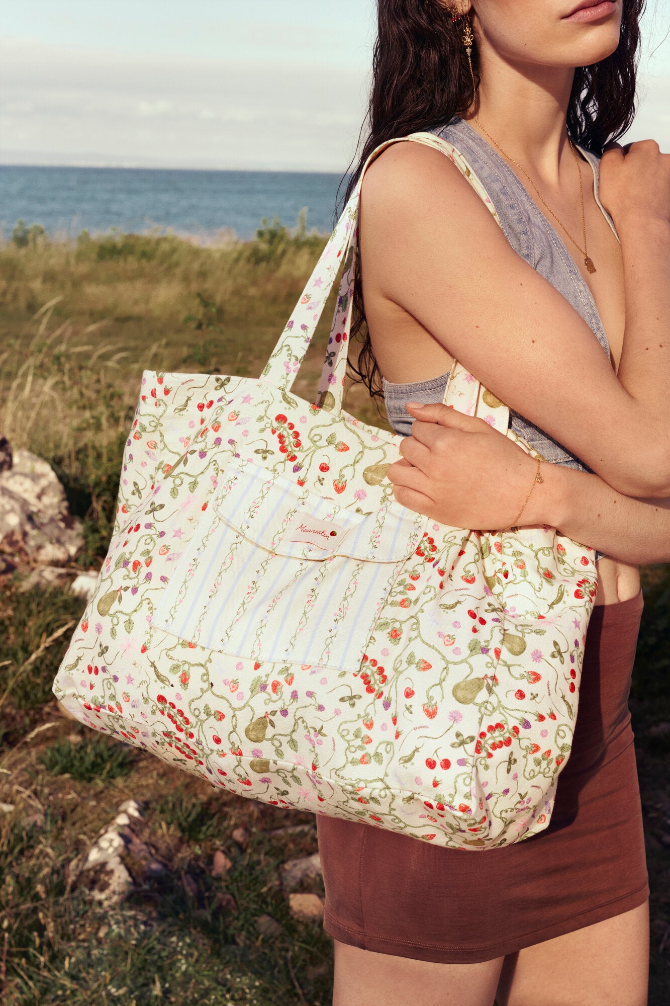 Big Canvas tote bag - Garden Magic Ivory