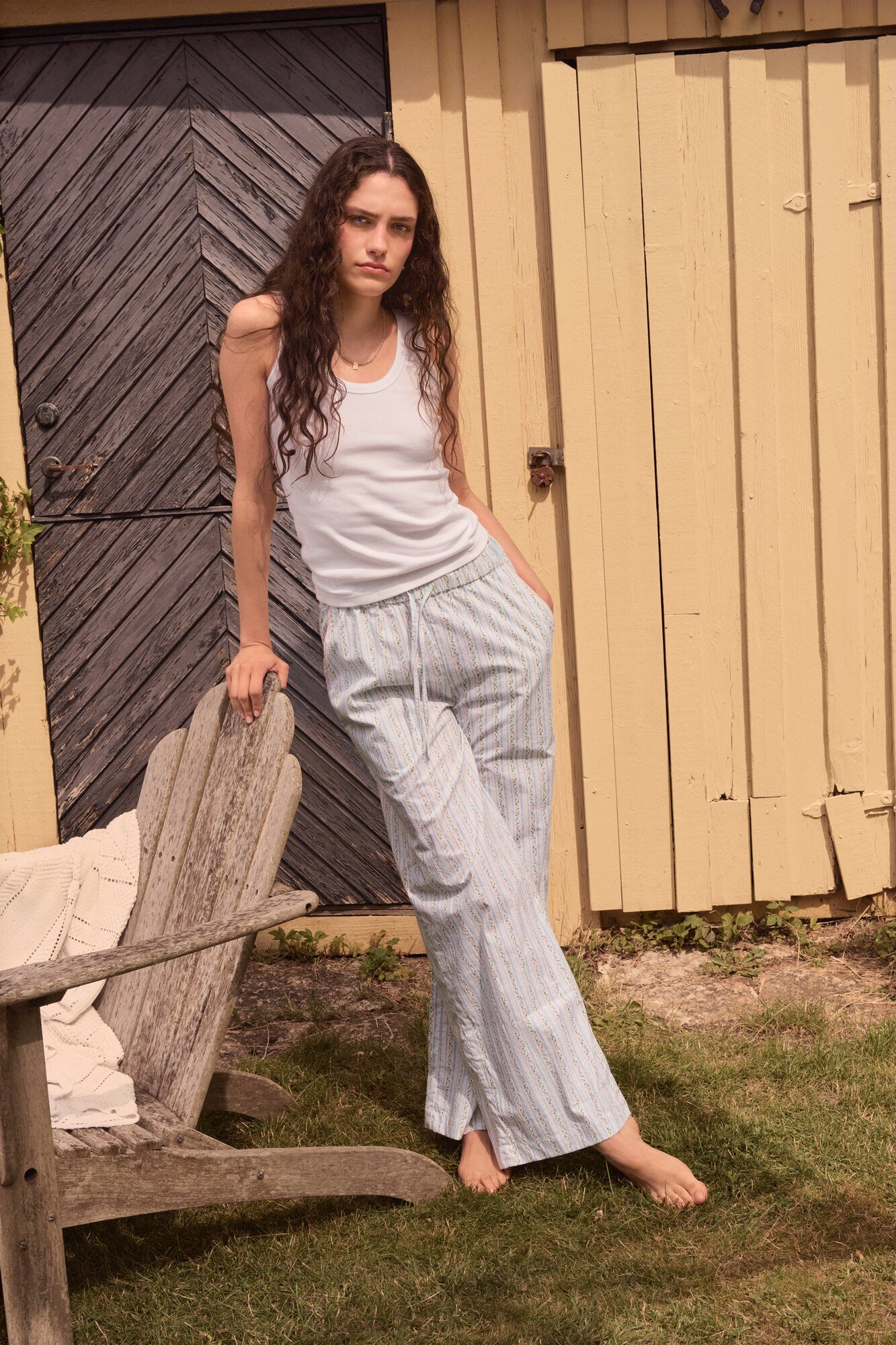 Heather bukser - Summer Stripe Blue