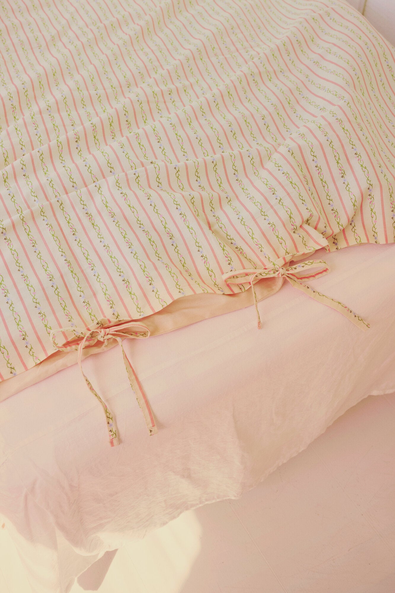 Sengesæt, 200x140 cm - Summer Stripe Peach