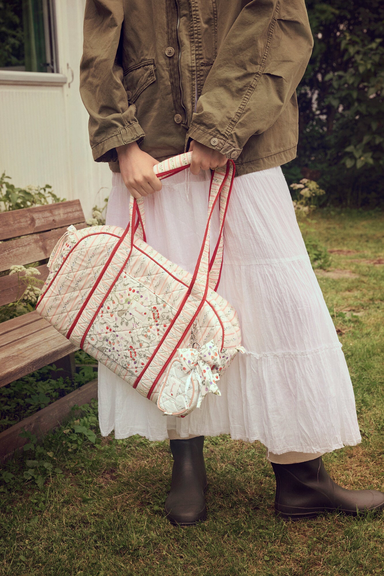 Suvi Quilted taske - Summer Stripes Peach