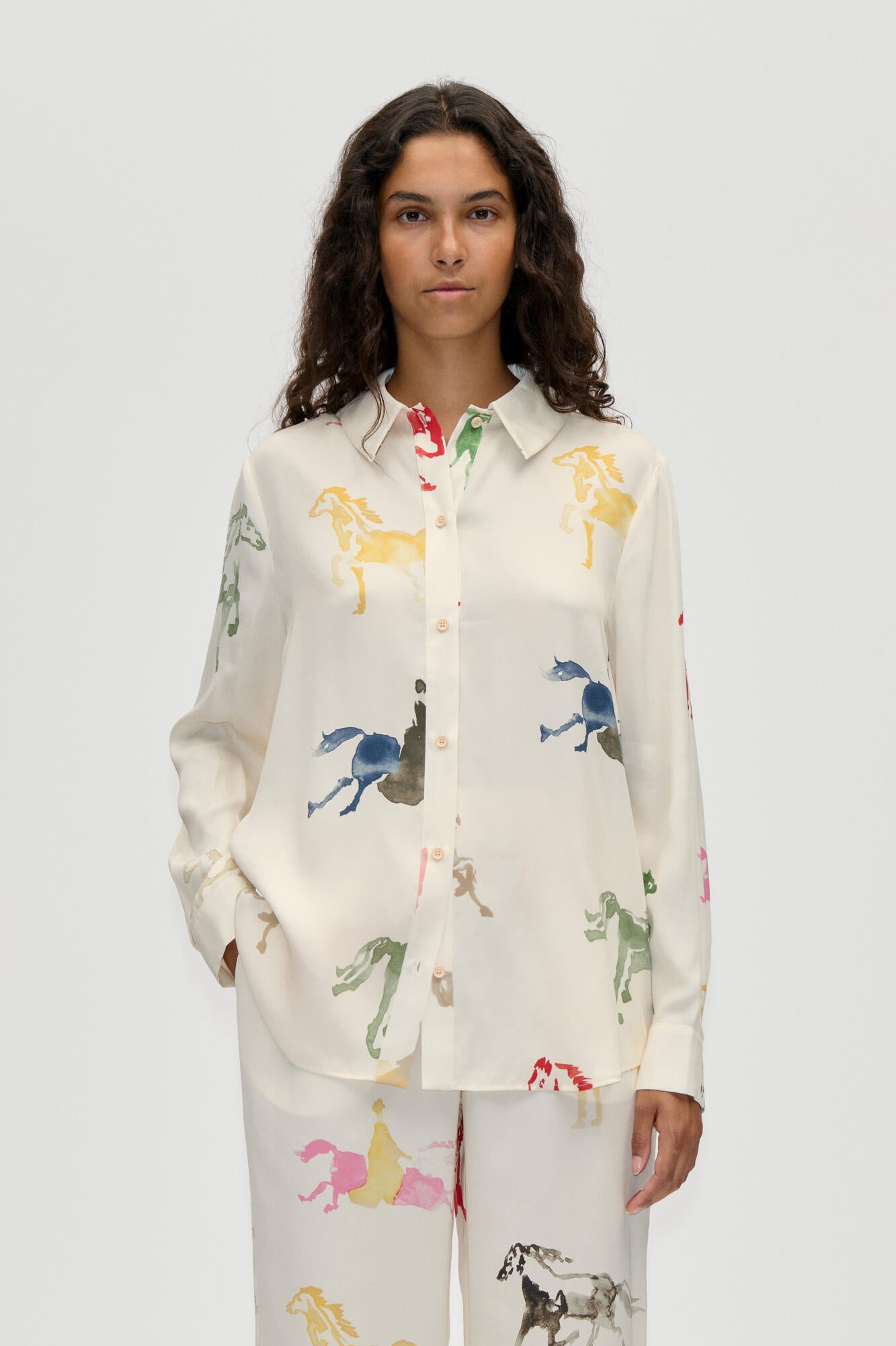 2263 Langærmet skjorte - Horses