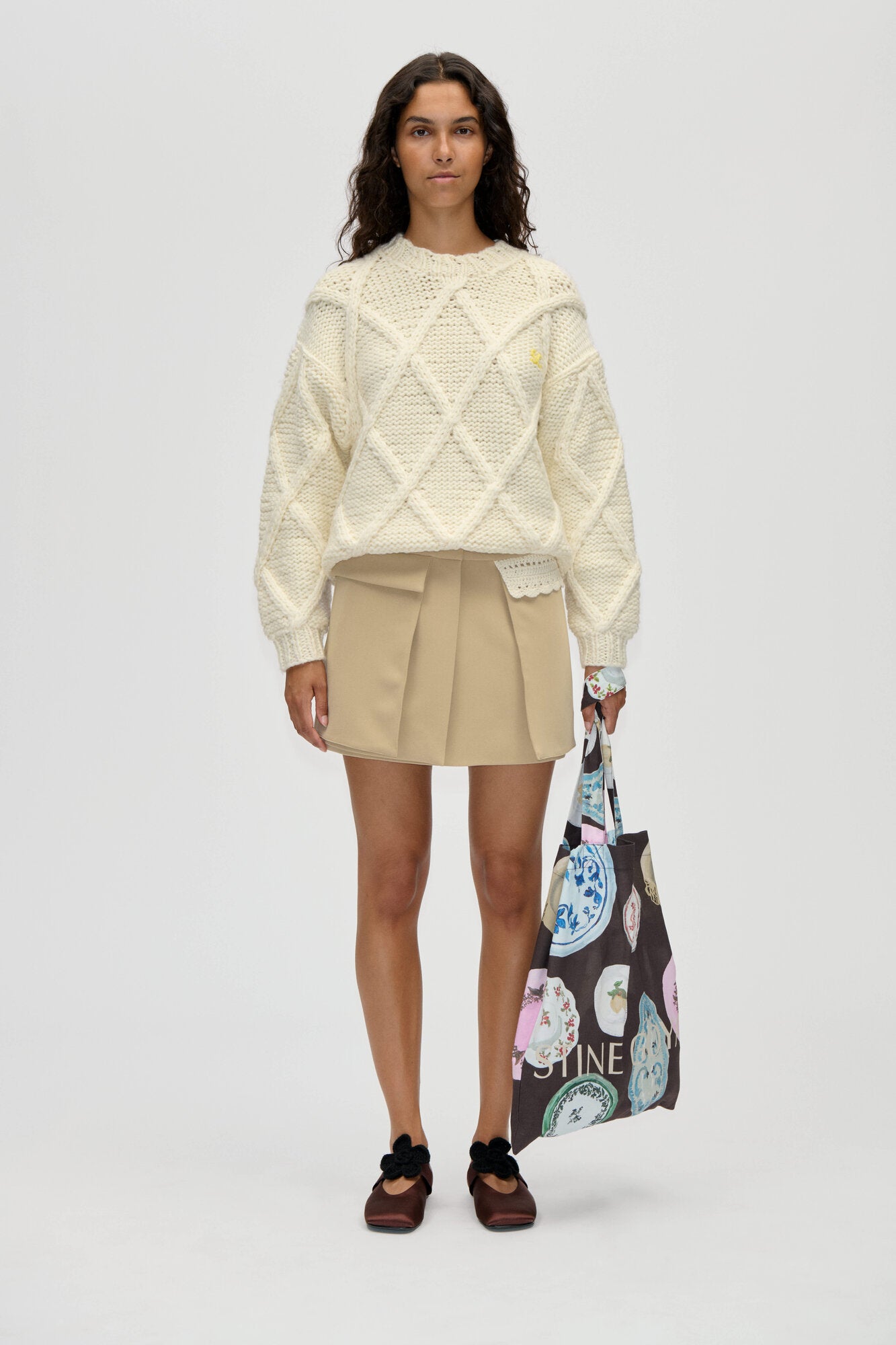 2483 Waistbelt Mini nederdel - Ecru