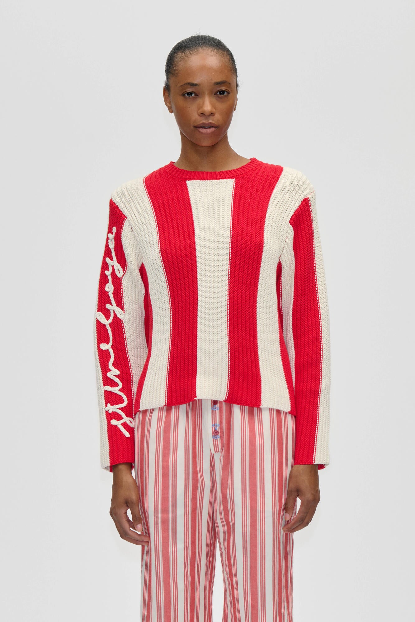 2501 Boxy Motif striktrøje - Equestrian Stripes