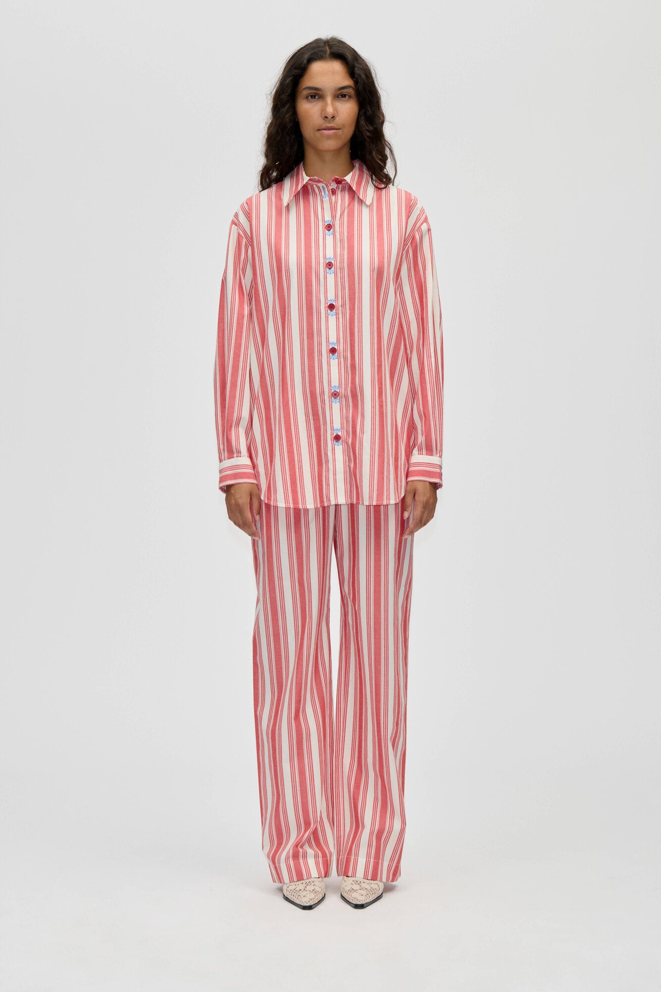 2487 Gathered Boxer bukser - Scarlet Trot