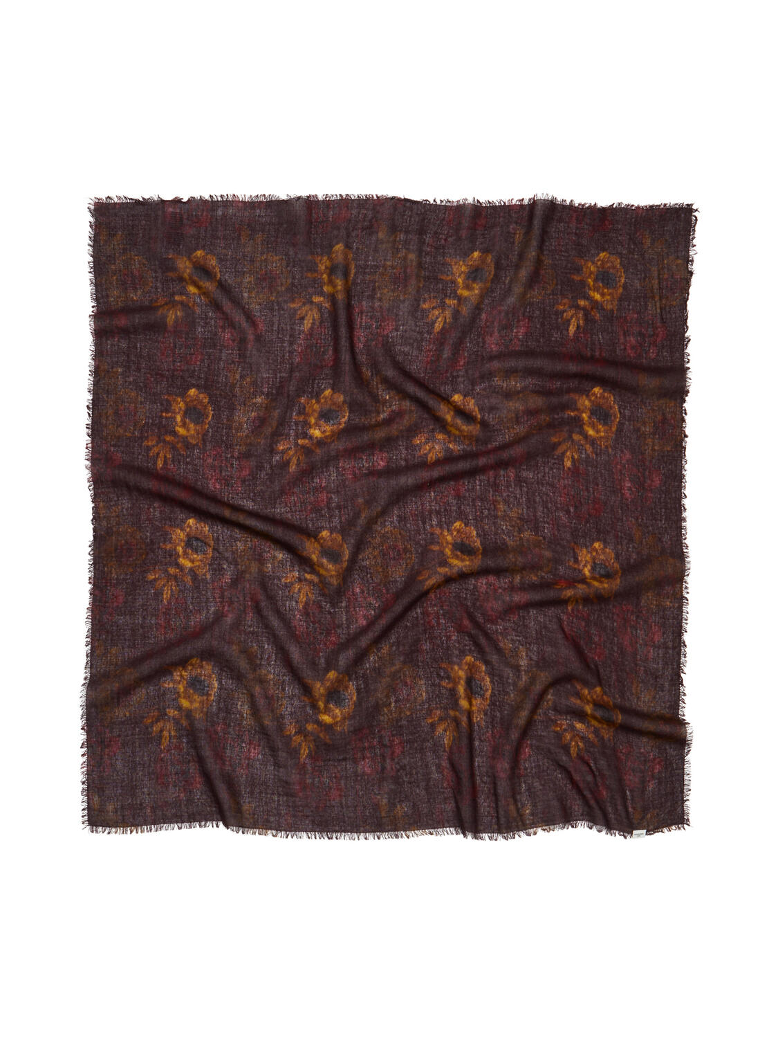 Magna Flower Siw tørklæde - Chocolate Brown