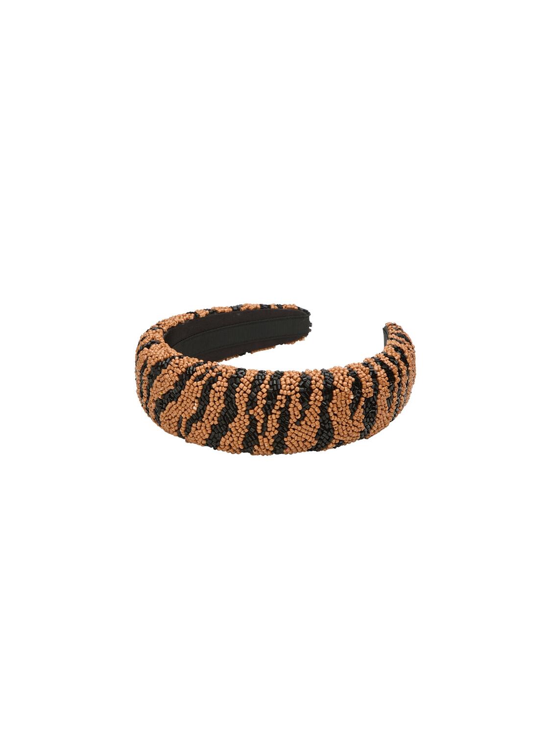 Tigarea Wide Beaded hårbøjle - Brown Sugar