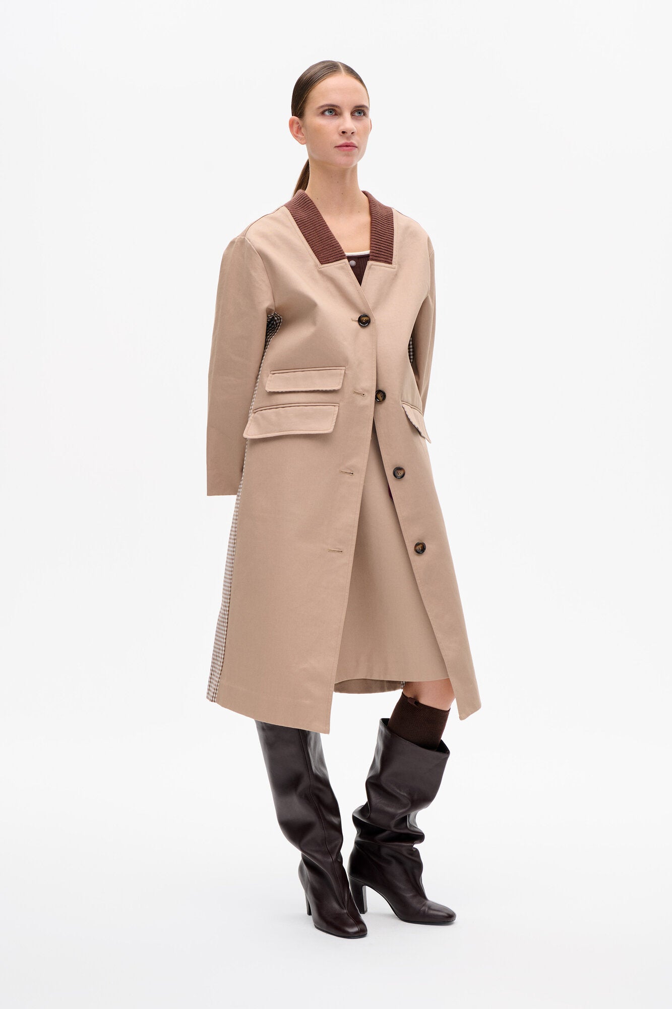 Dagny trenchcoat - Portabella Camel Check