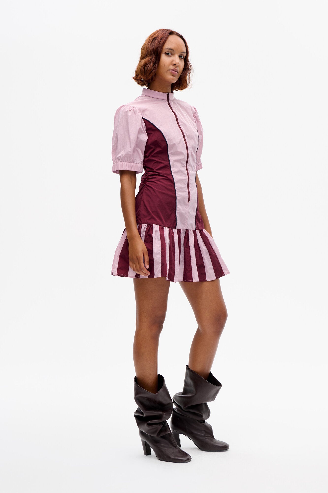 Anitha kjole - Bordeaux Pink Mix