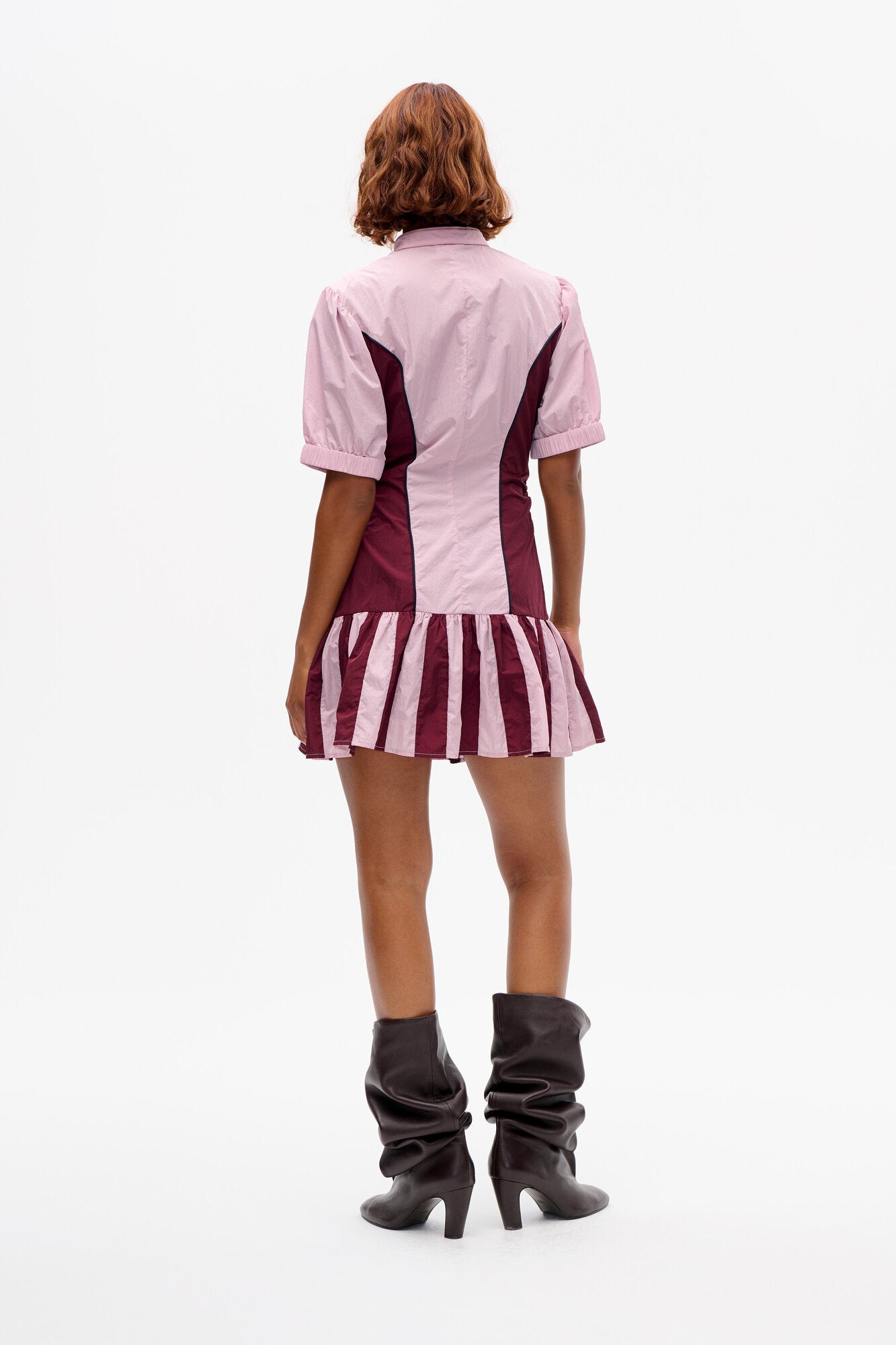 Anitha kjole - Bordeaux Pink Mix