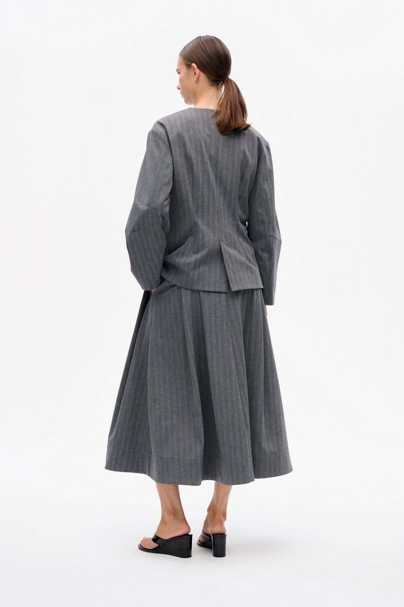 Sabrinna nederdel - Grey Stripes