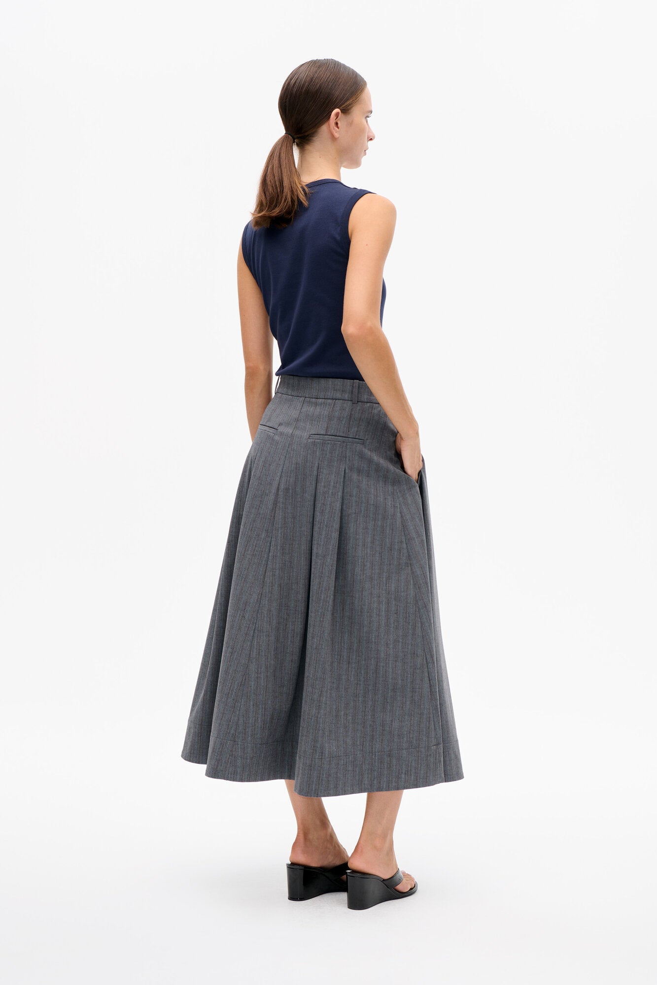Sabrinna nederdel - Grey Stripes