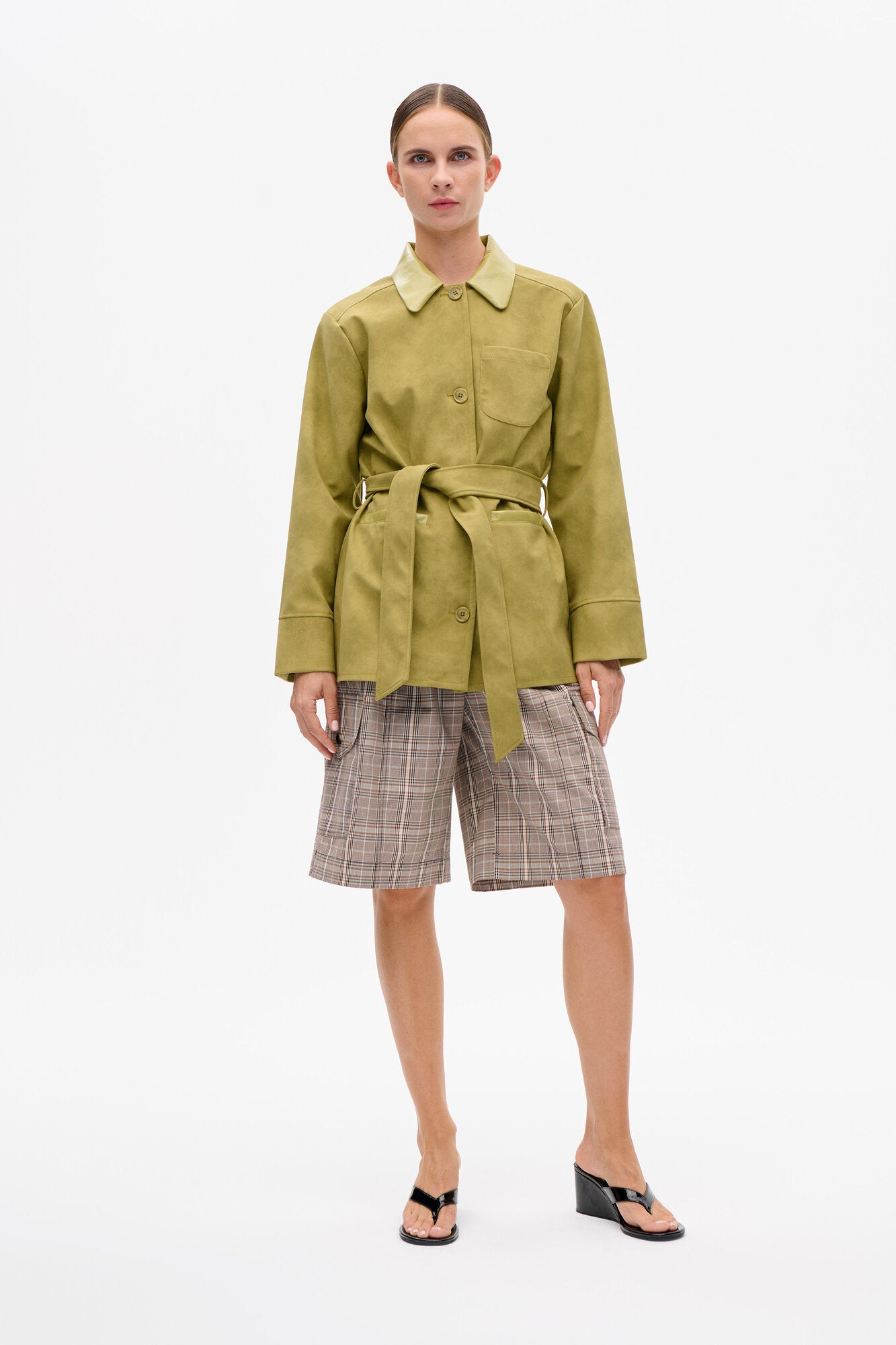 Neeto shorts - Brown Mini Check