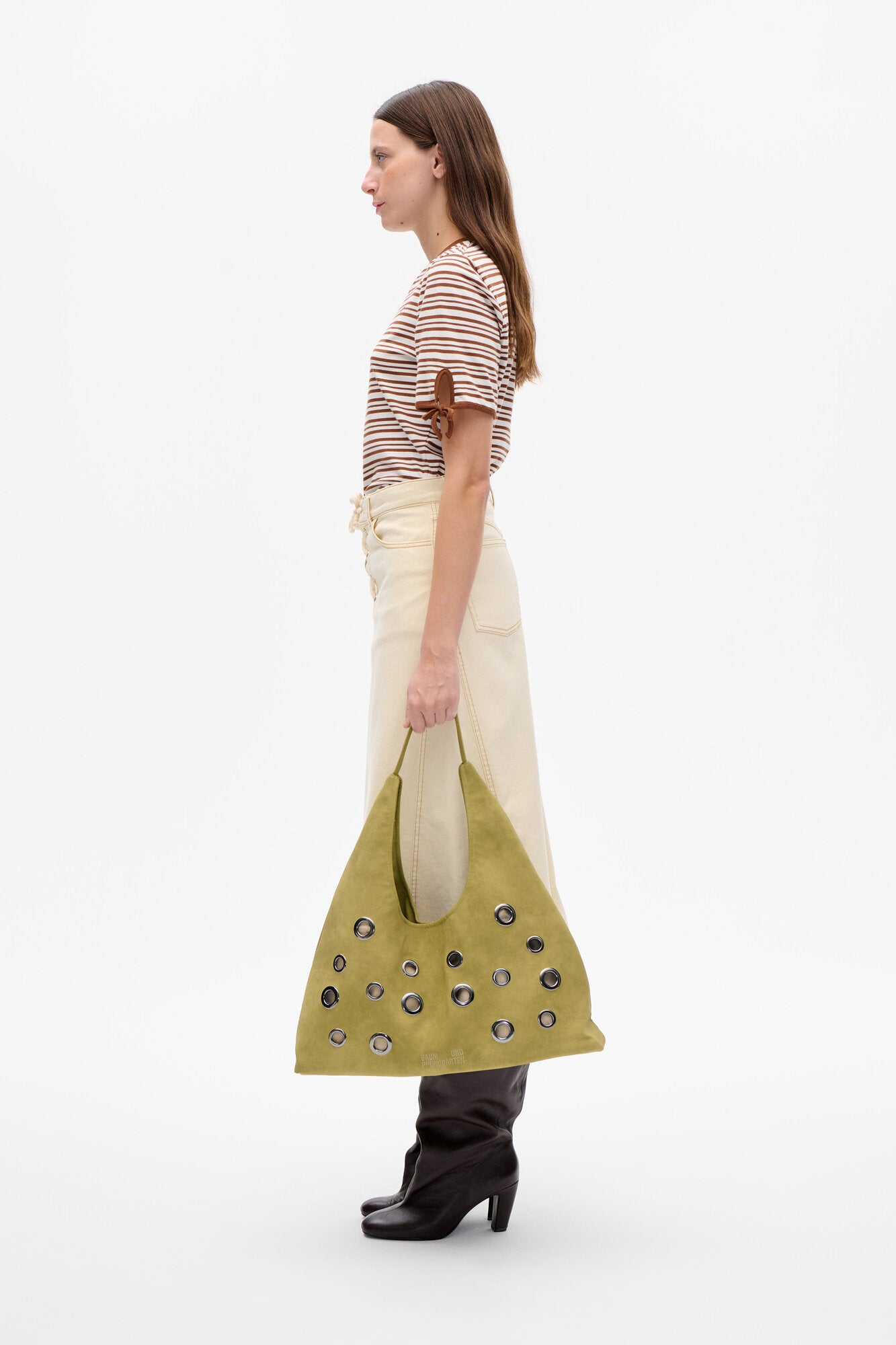 Janet t-shirt - Caramel Brown Stripe