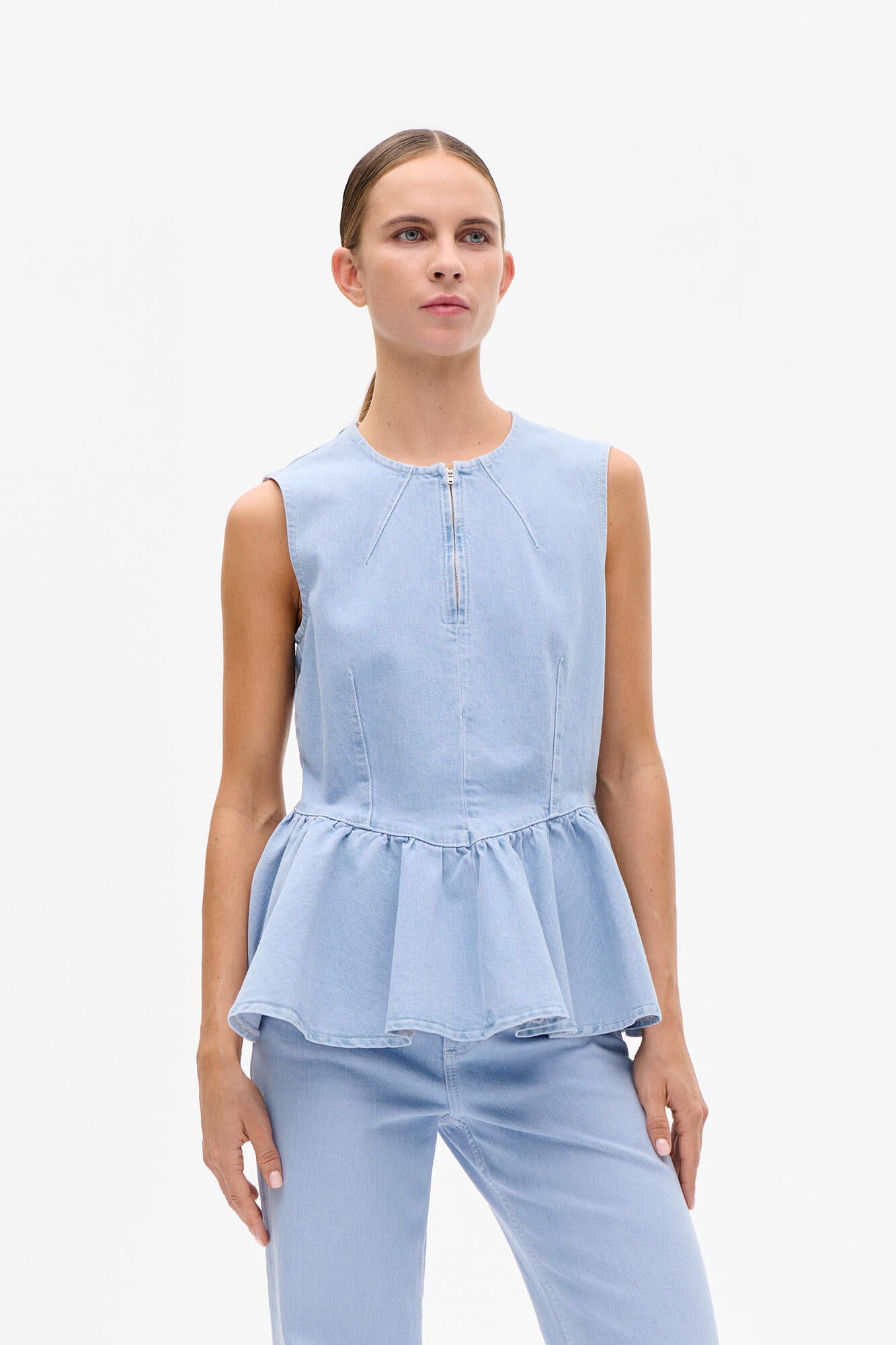 Merja denimtop - Light Denim Rinse