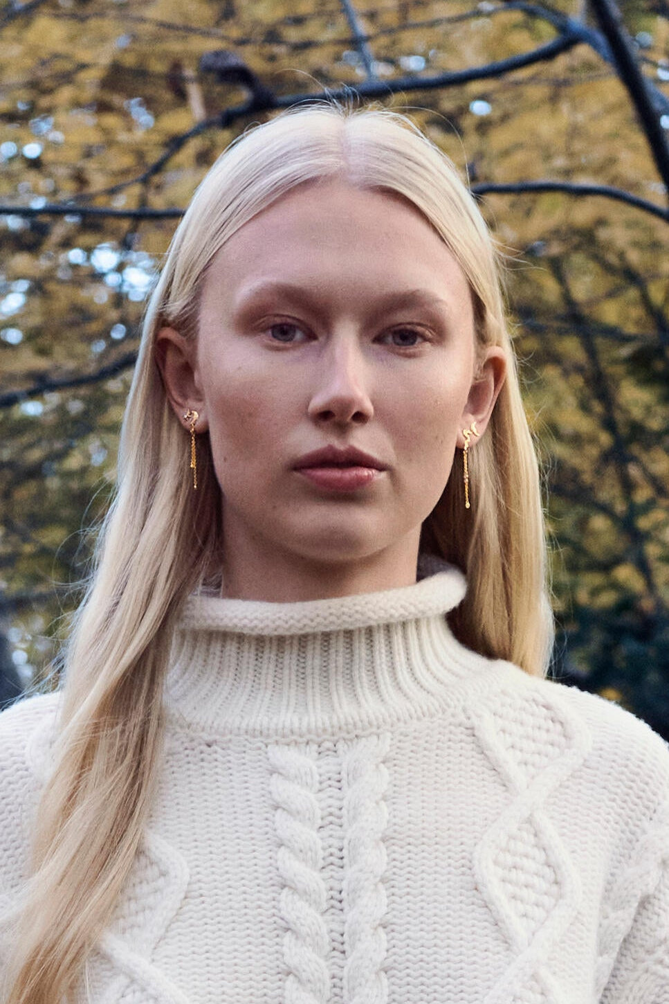 Alina hængeøreringe - forgyldt
