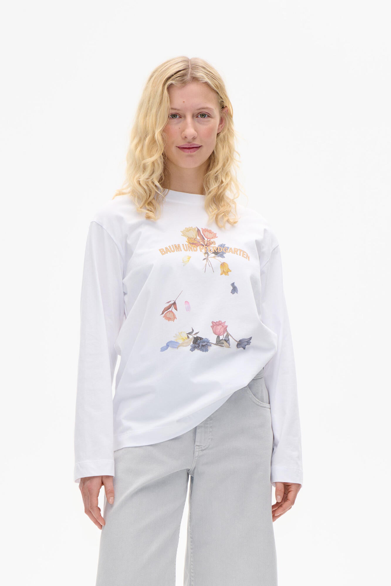 Jeevona langærmet t-shirt - Baum Falling Flowers