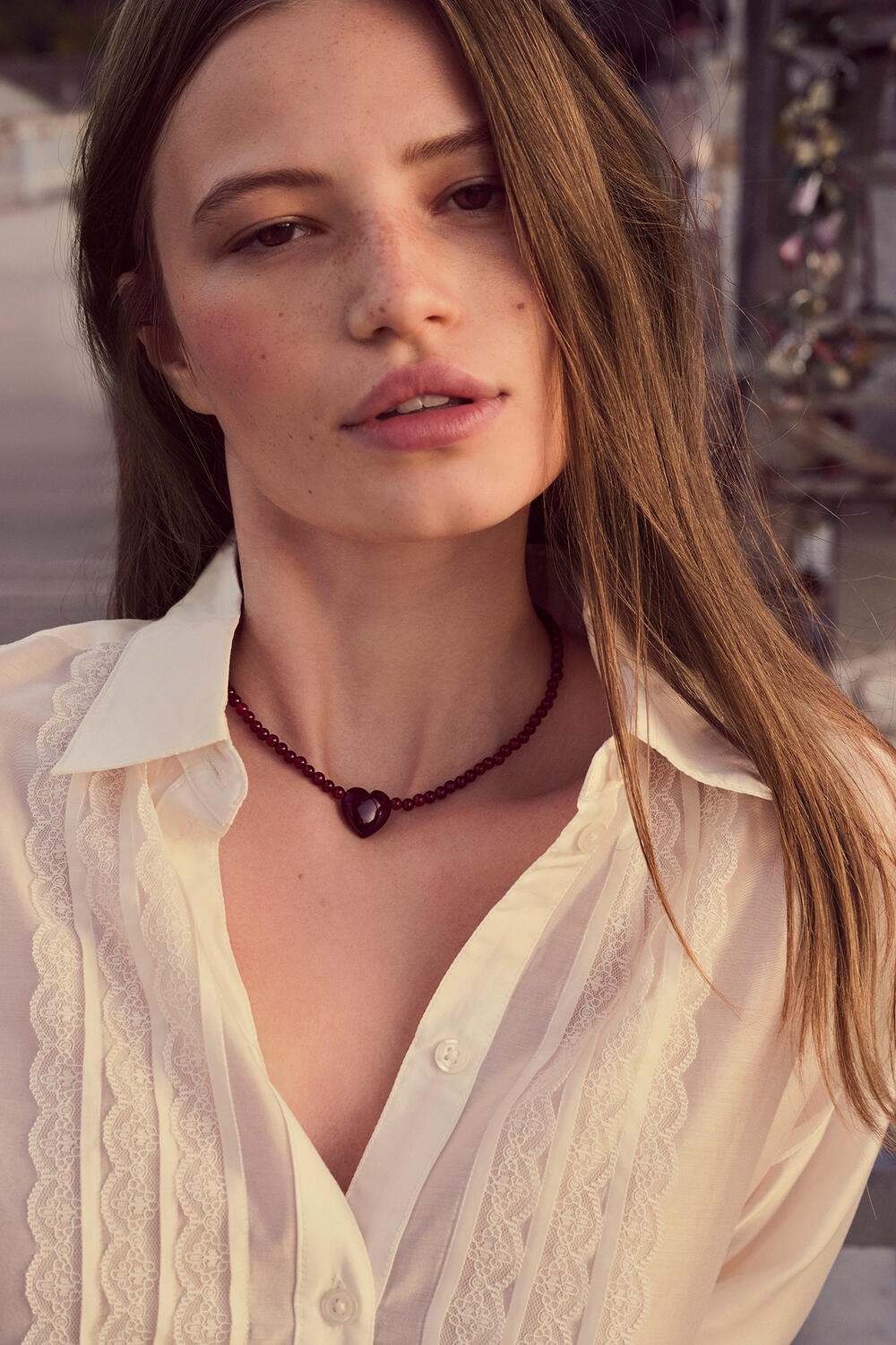 Maroon Heart halskæde - Marron