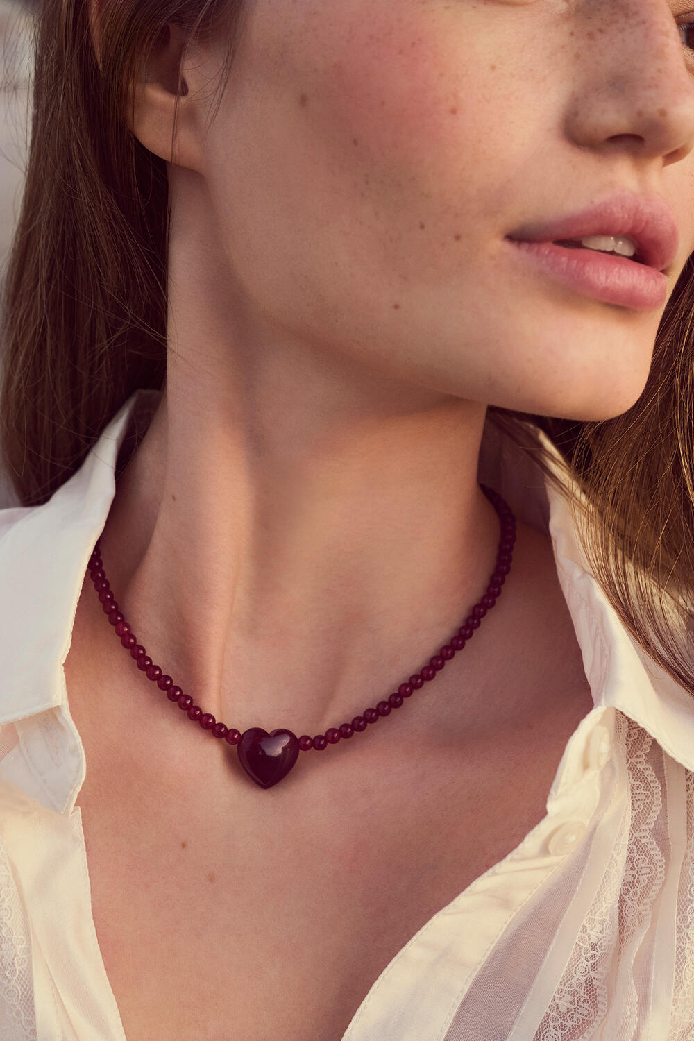 Maroon Heart halskæde - Marron